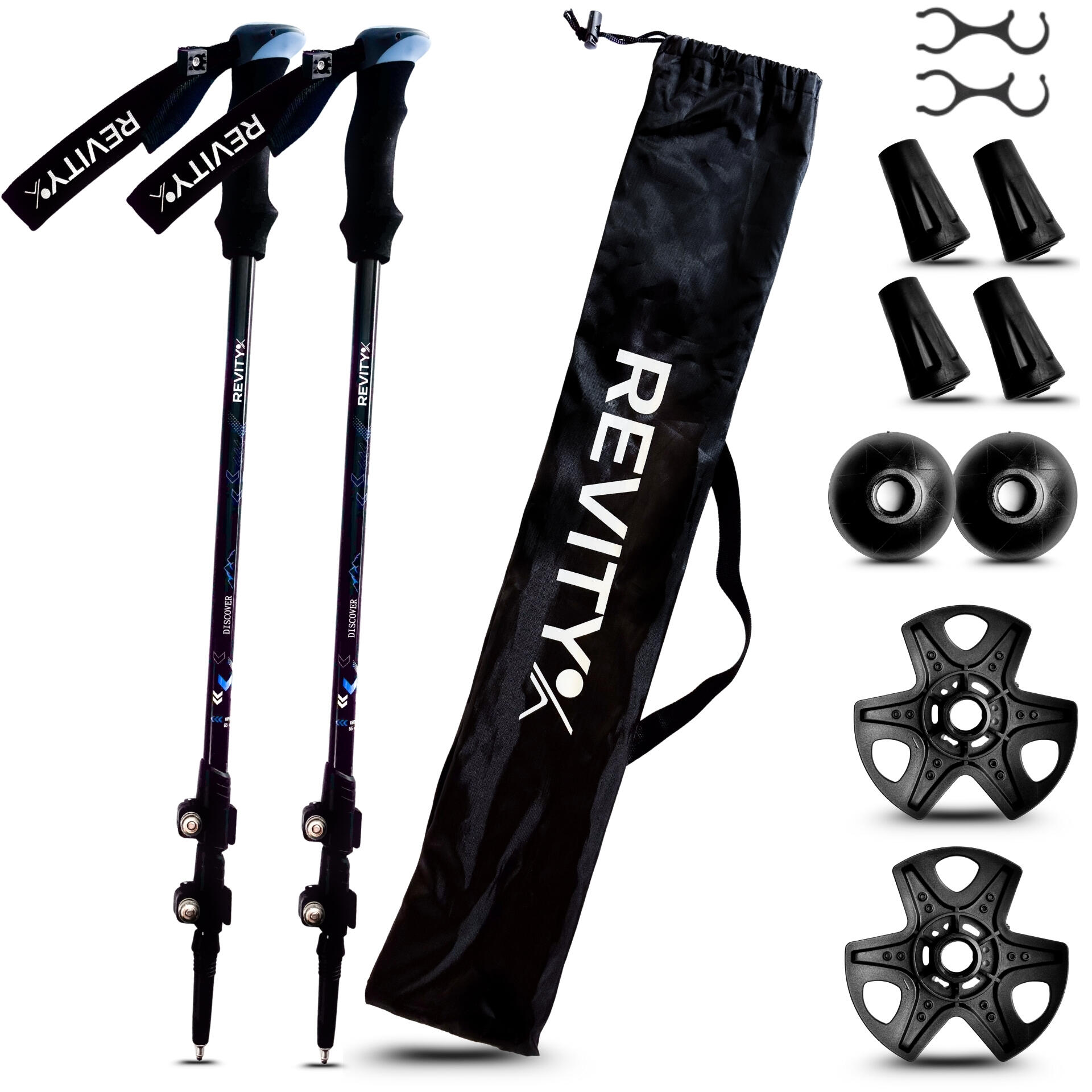 Kije trekkingowe do nordic walking - kijki teleskopowe 65-135 cm Revity Discover