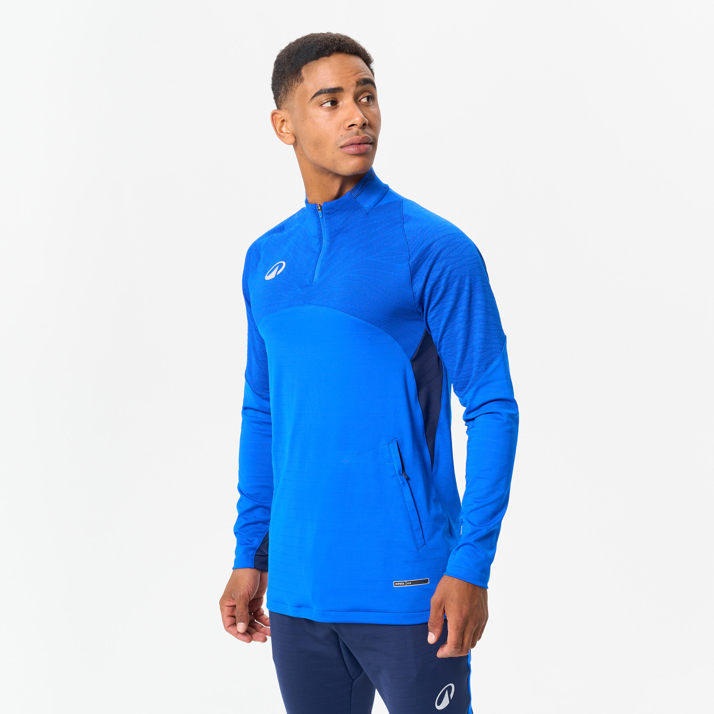 Bluza piłkarska Kipsta CLR Club na krótki suwak