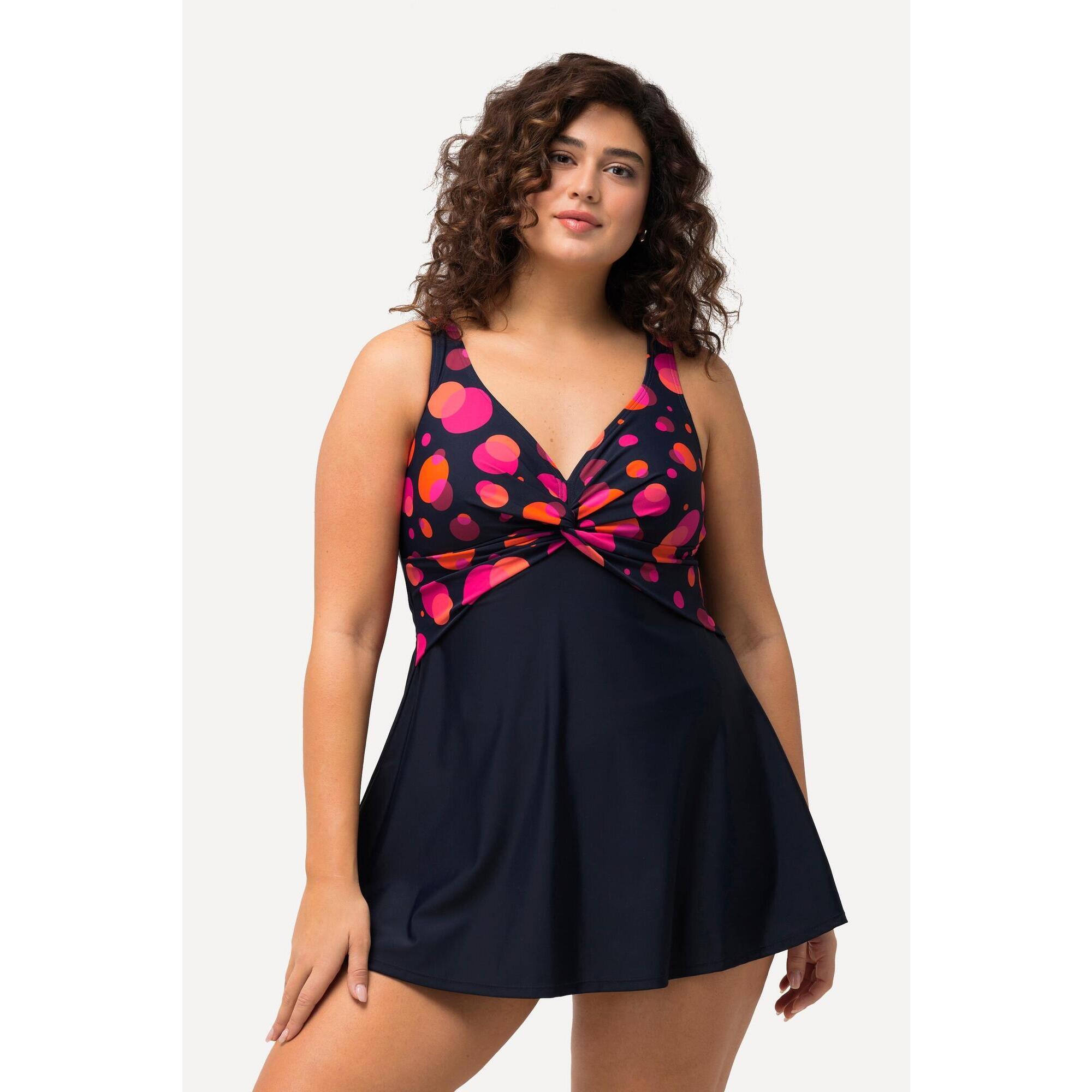 Damska Sukienka Kąpielowa kropki ozdobna kokardka miękkie miseczki