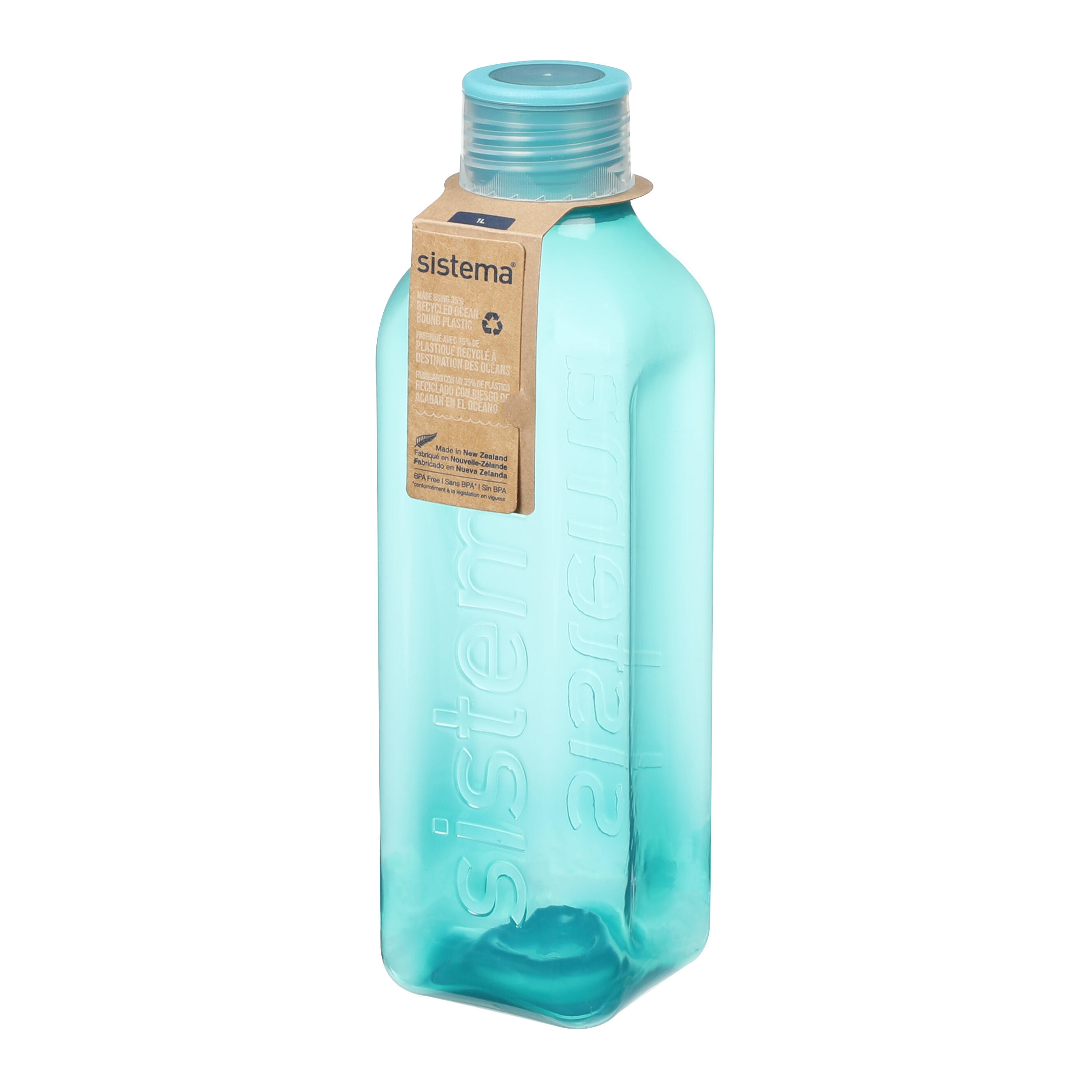 Kwadratowa butelka z zakrętką Ocean Bound Square 1 l