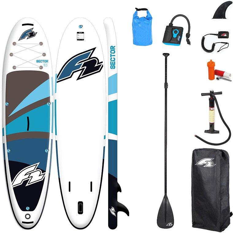 Deska SUP allround ADULT F2 SECTOR 10'5" BLUE z pompką elektryczną i torbą