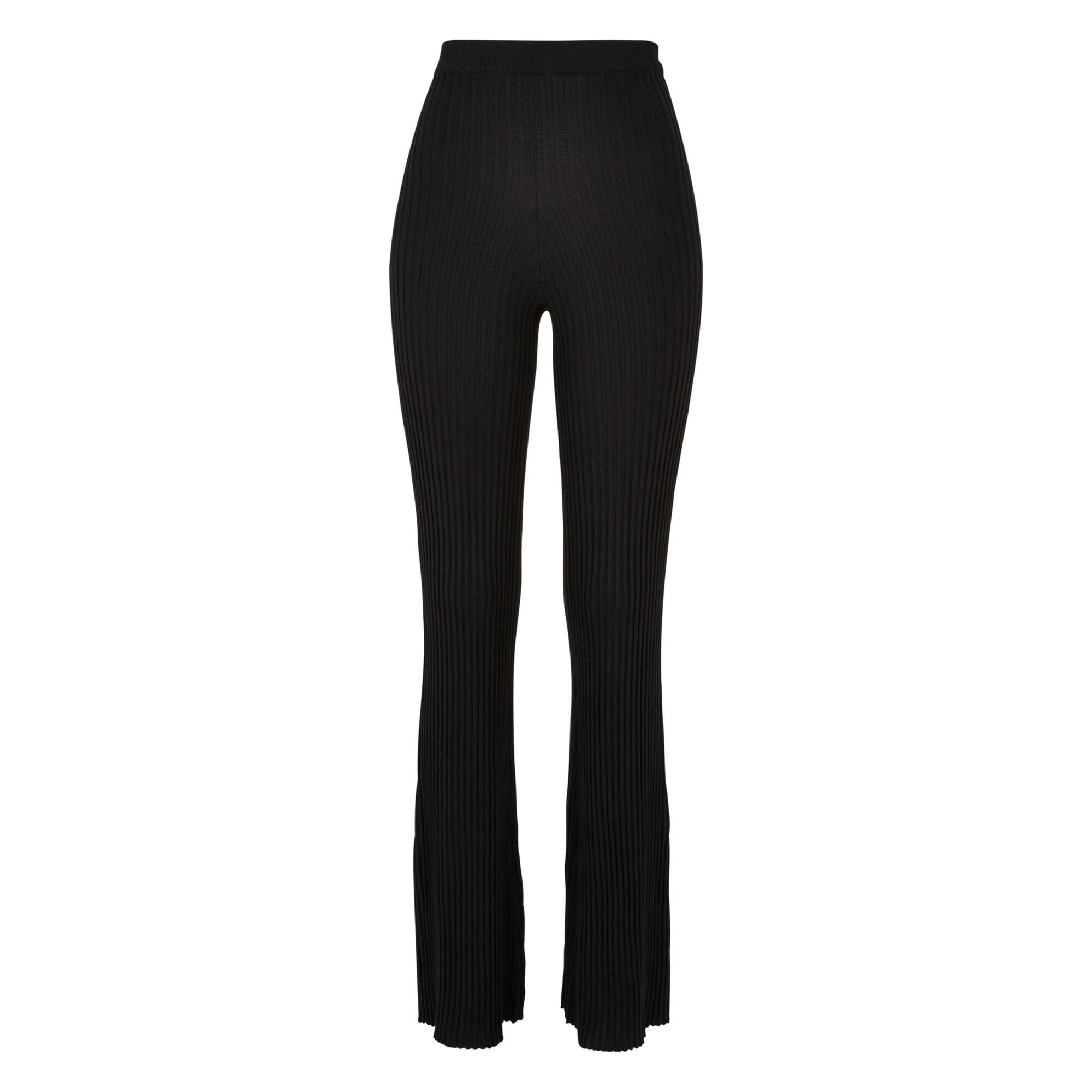 Legginsy Damskie Dzianinowa Prążkowana Szeroka