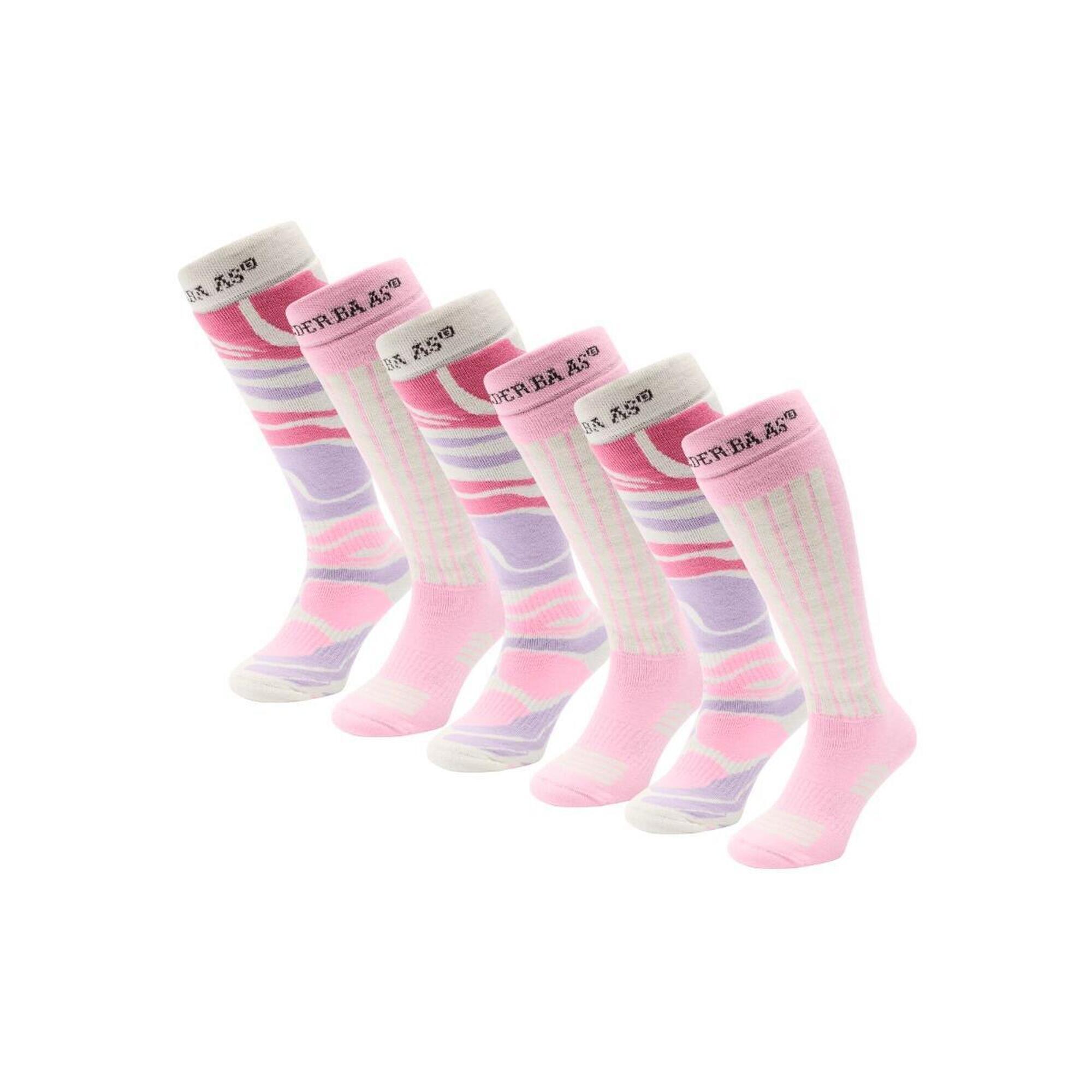 Skarpety narciarskie - Damskie - 6 par - Powder Rose