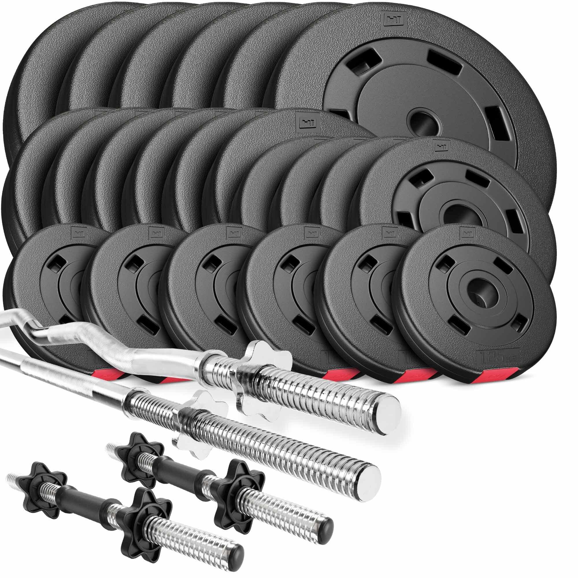 Zestaw obciążeń kompozytowych sztanga Hop-Sport Premium 125kg