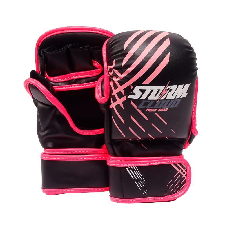 Rękawice do MMA StormCloud Lynx Sparingowe Czarno-Różowe 7oz M/L