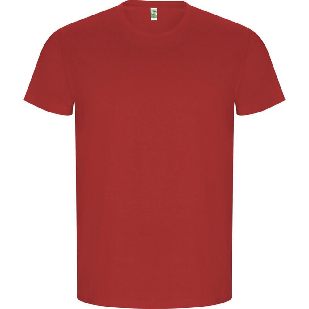 Męska Złota Gładka Koszulka Z Krótkim Rękawem