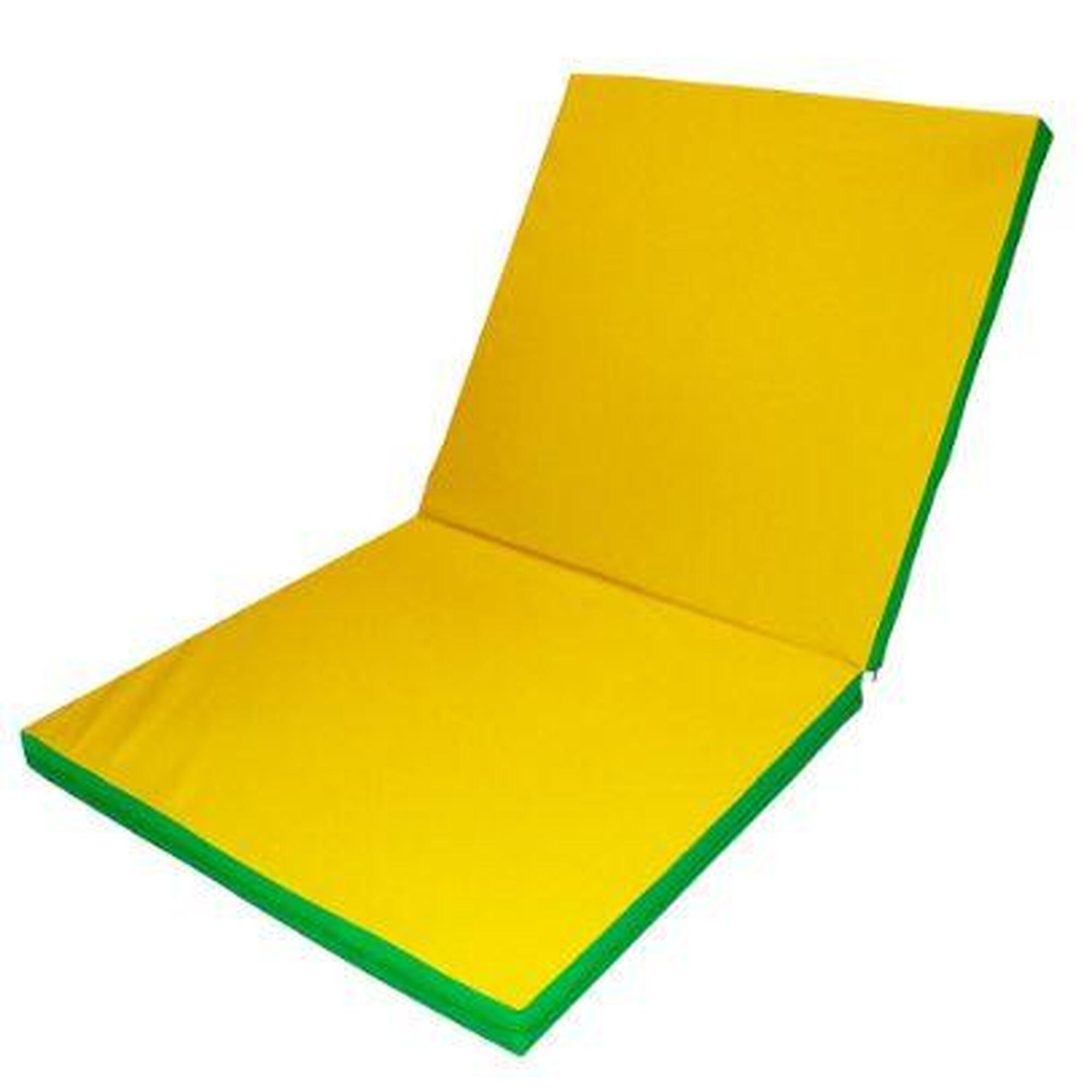 Materac Gimnastyczny Gamma 200X100X5 Dwuczęściowy Zielono-Żółty