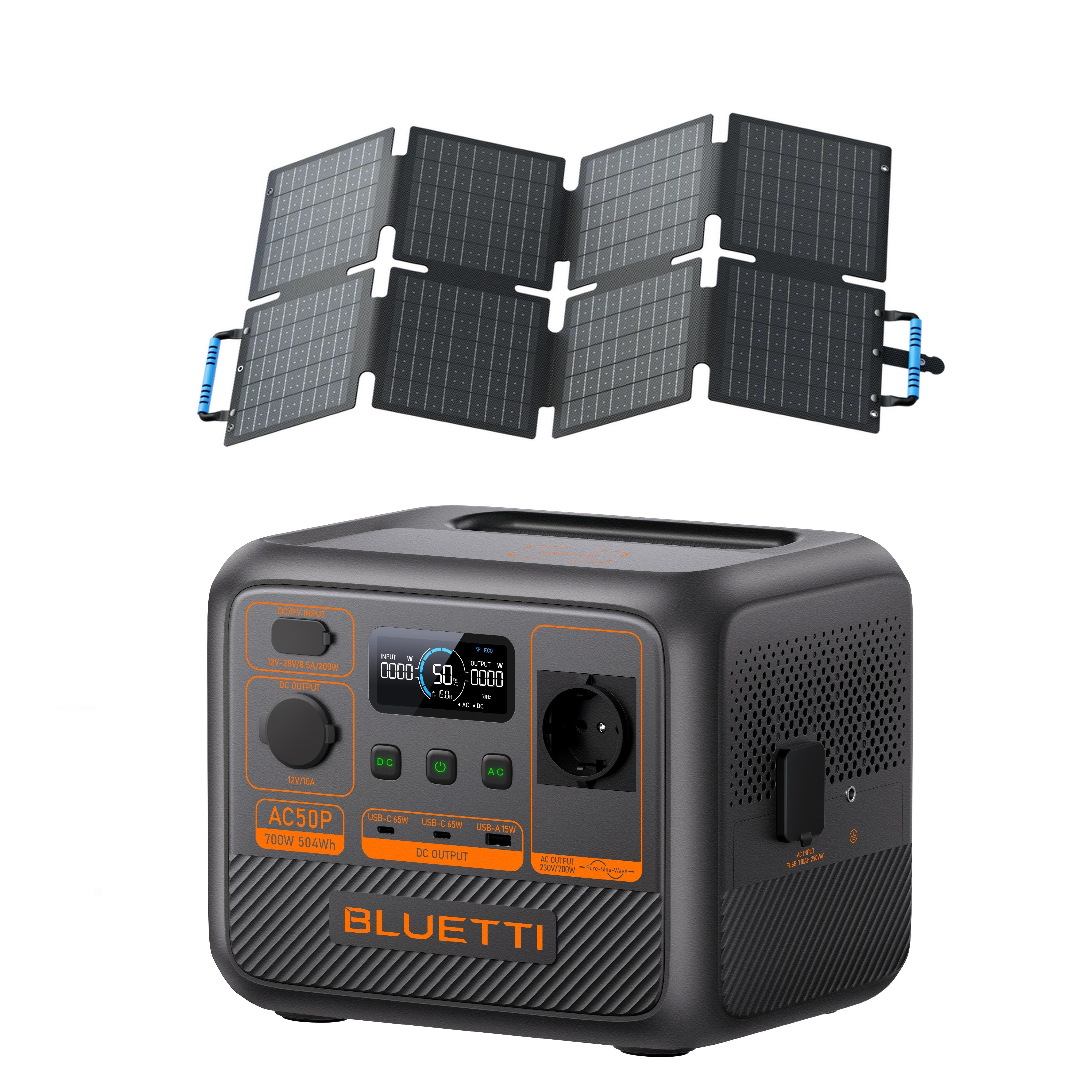 Zestaw stacja zasilania BLUETTI AC50P z panelem solarnym 60 W