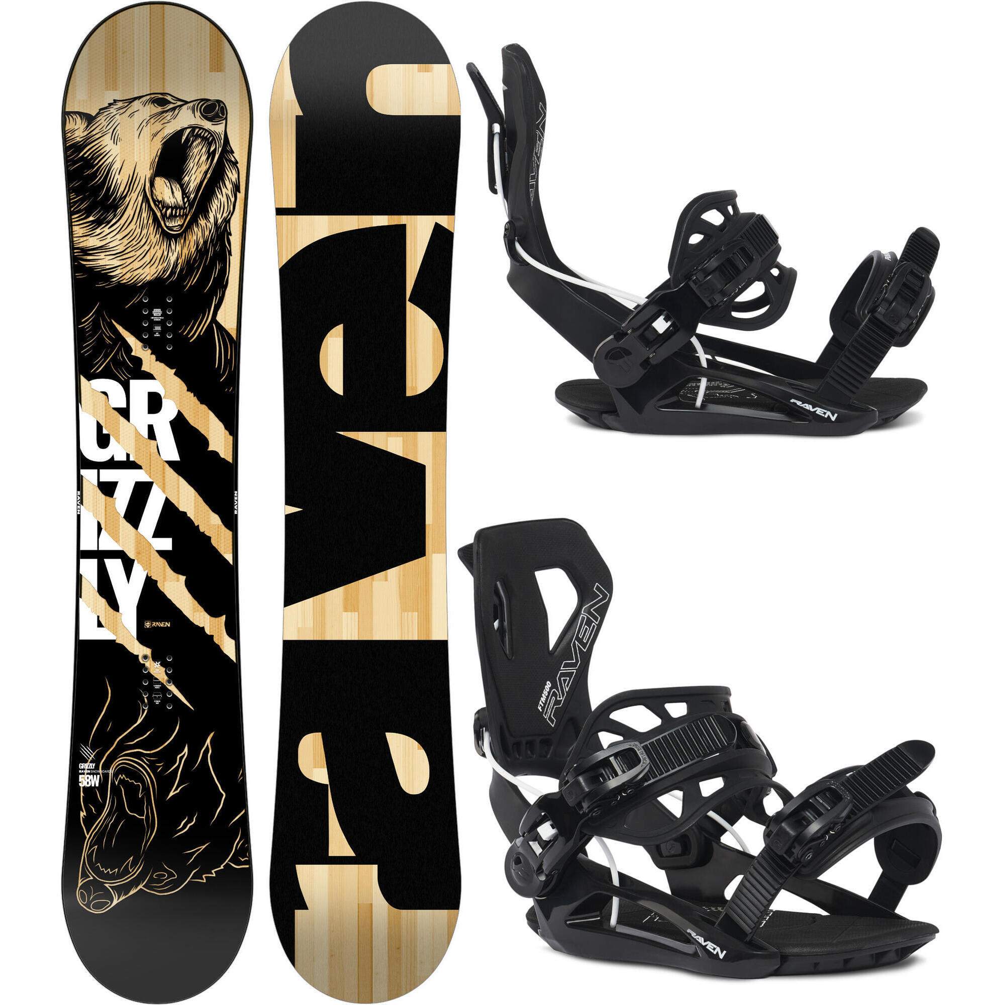 Zestaw Deska snowboardowa Raven Grizzly + wiązania RAVEN FTM500