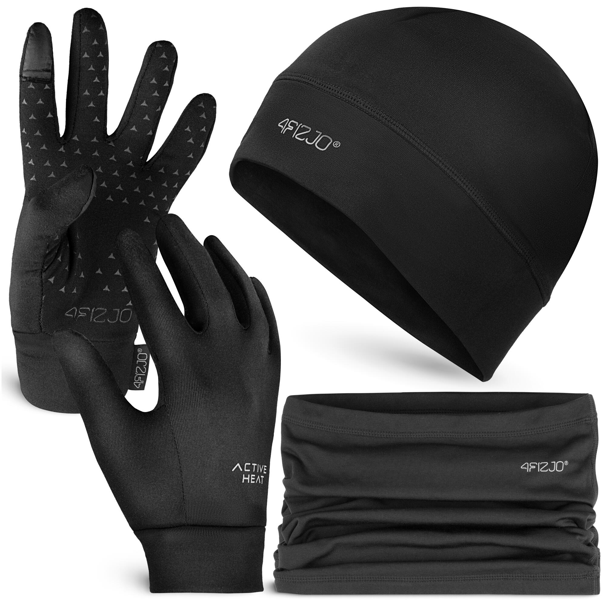 Zestaw termiczny unisex - czapka, komin i rękawiczki 4FIZJO