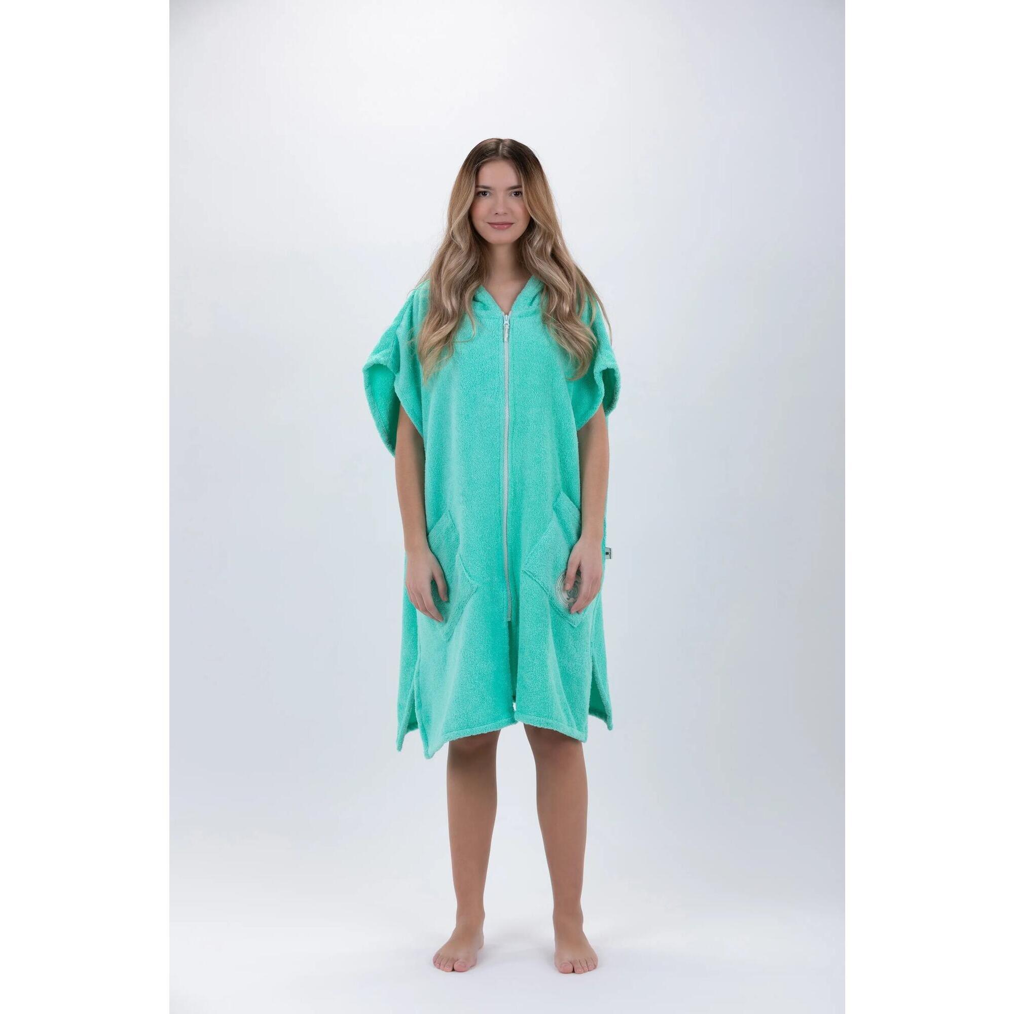 Zielone ponczo surfingowe - jeden rozmiar - bawełna - bez rękawów