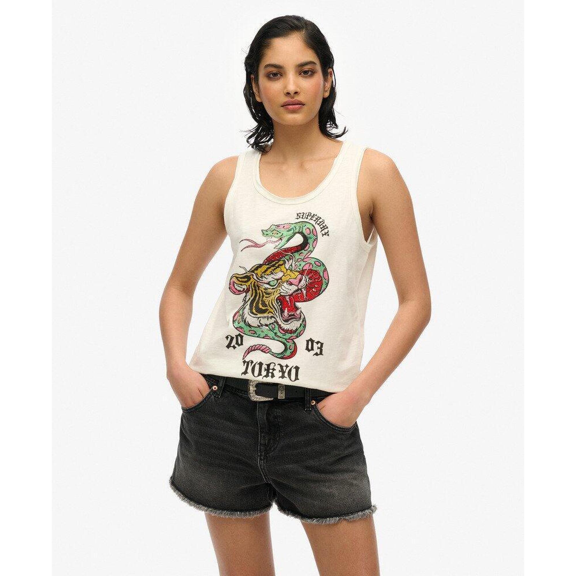 Koszulka bez rękawów z dekoltem Neo Trad Tattoo.