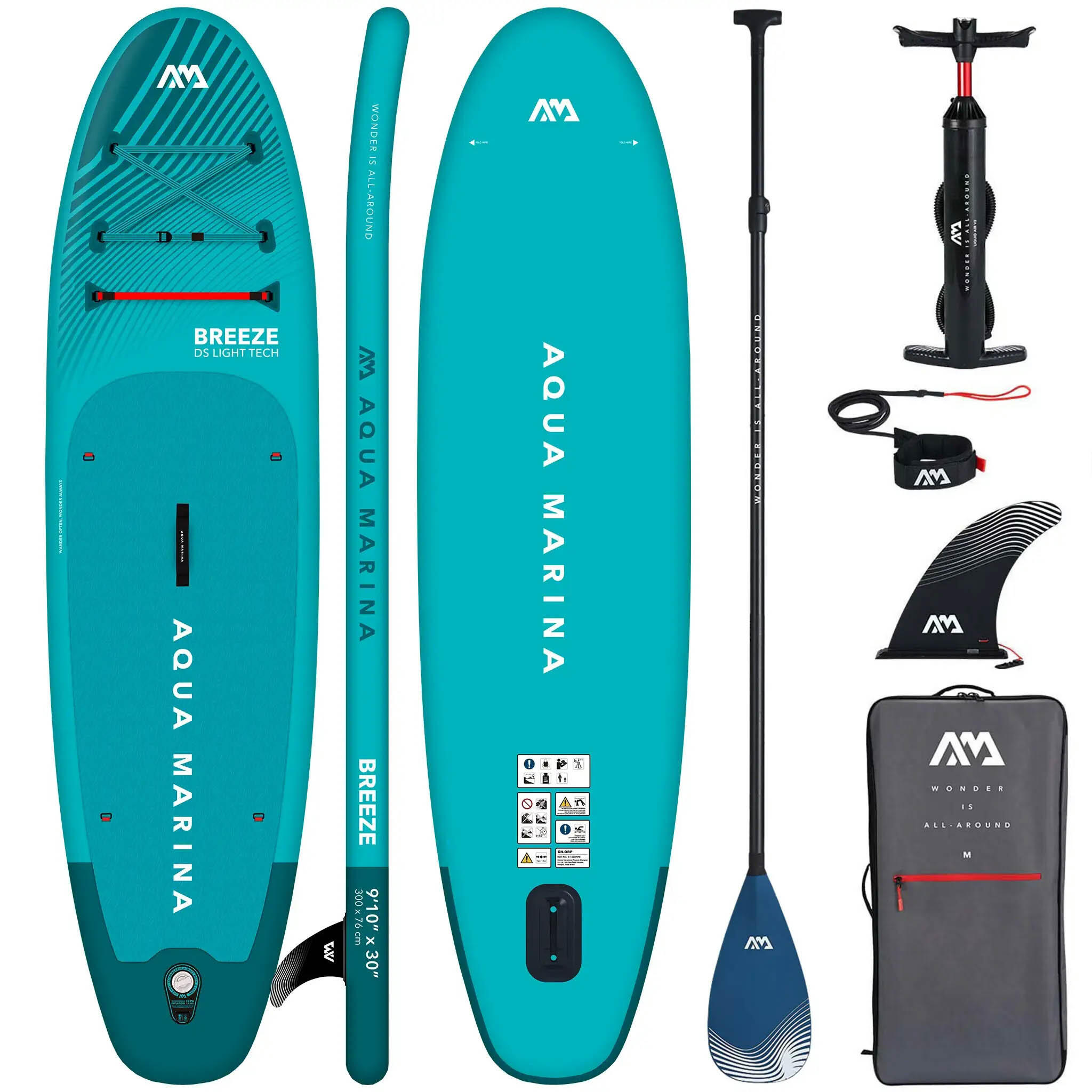 Deska SUP Pompowana Aqua Marina Breeze 300 cm Niebieski + Wiosło CARBON