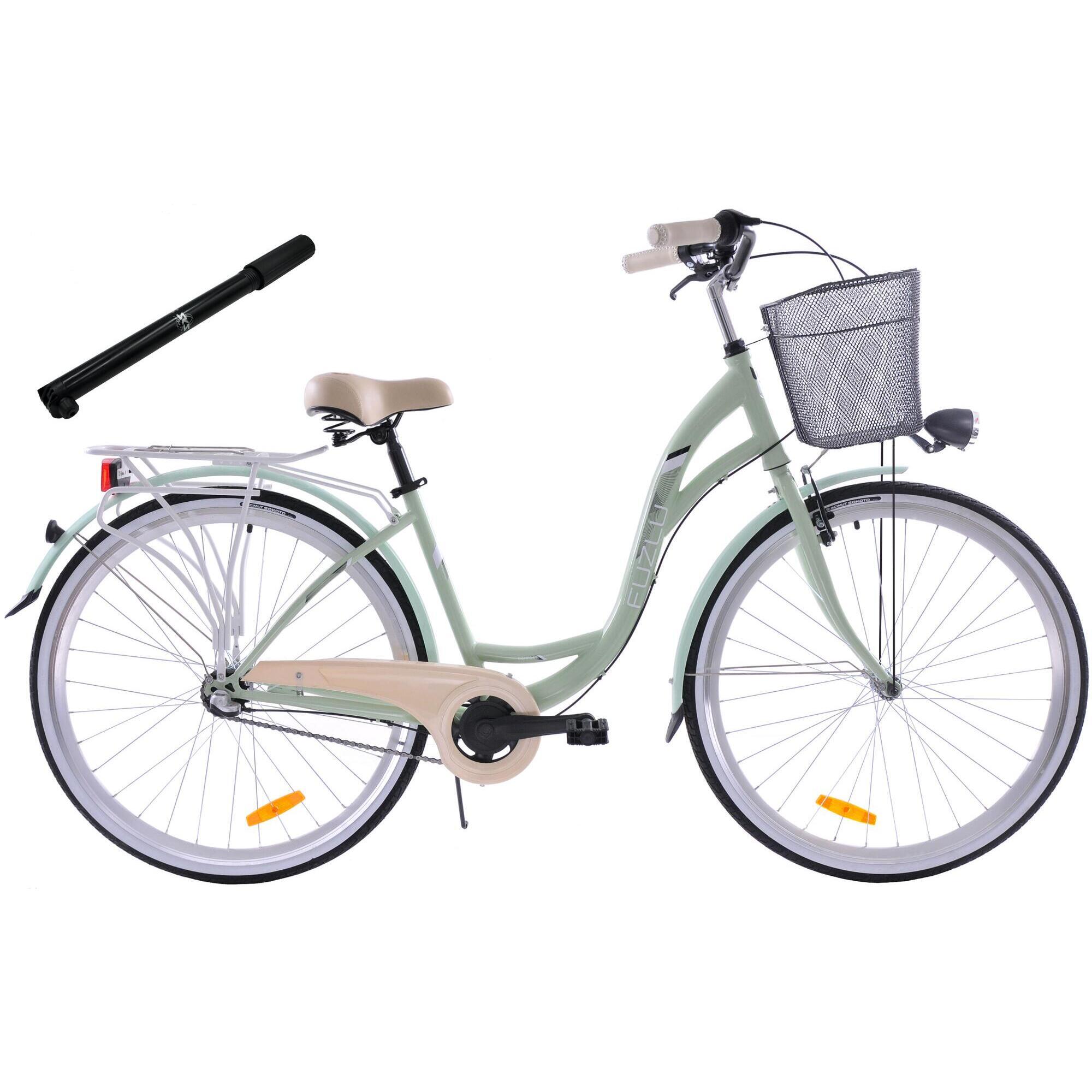 Rower miejski 28 Fuzlu Nevada S3 miętowy