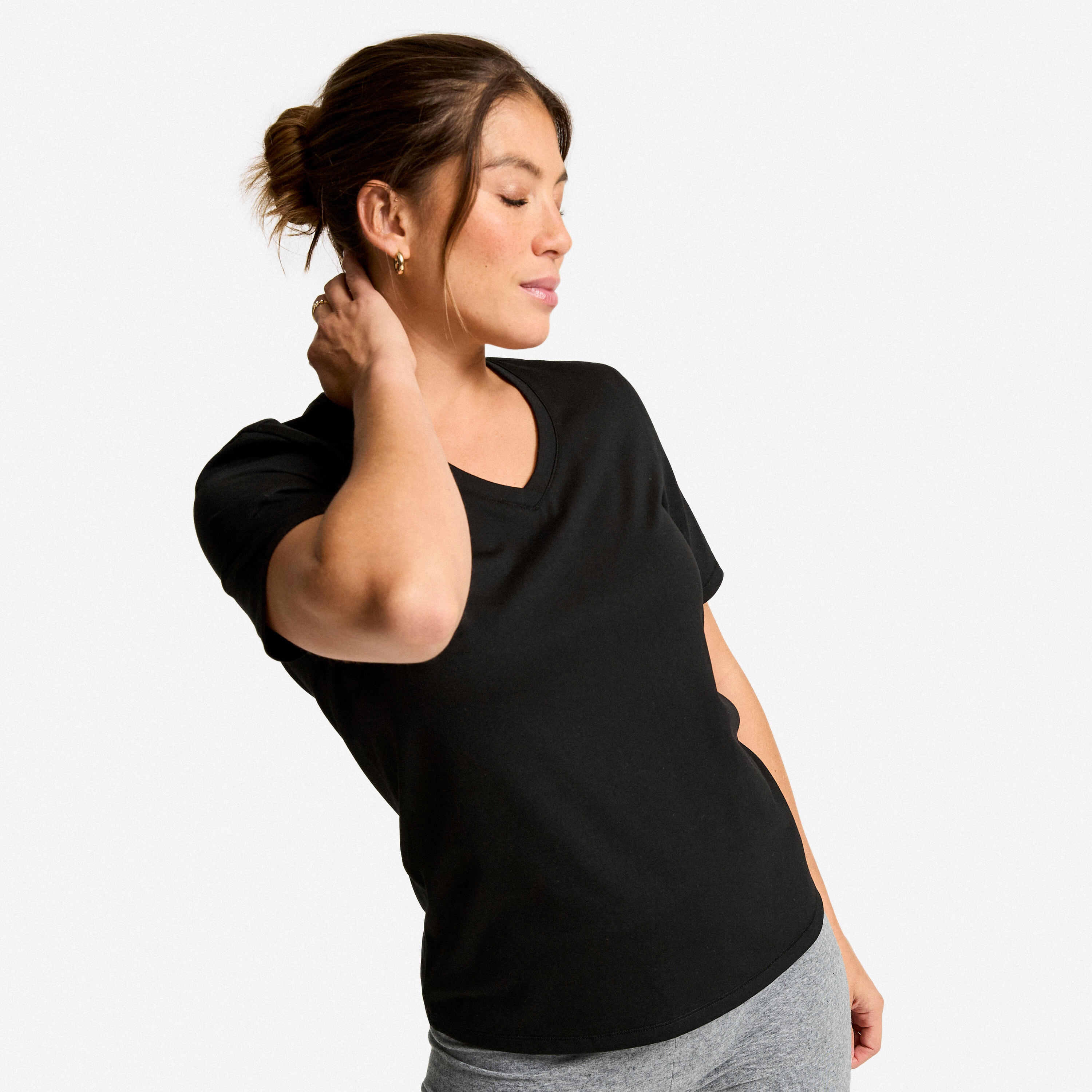 Koszulka fitness damska dekolt V