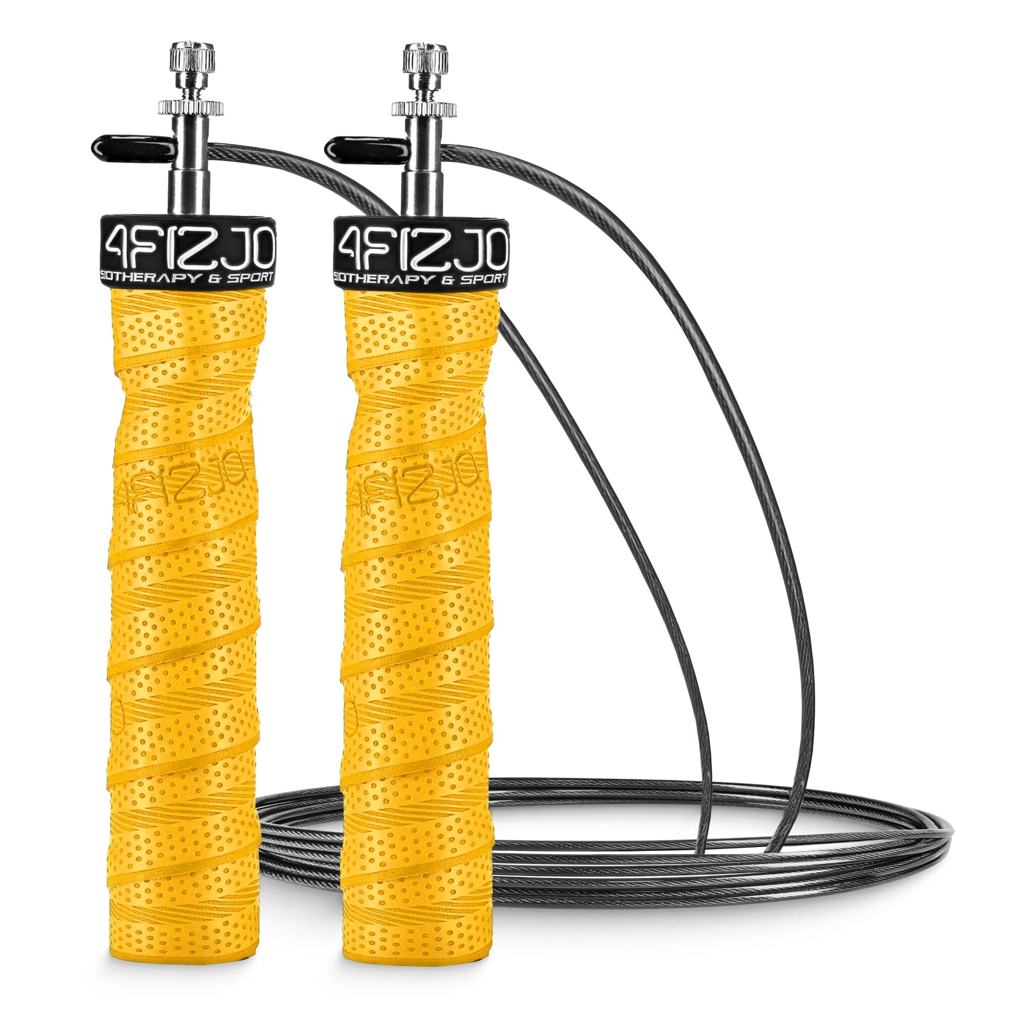 Skakanka bokserska fitness uniwersalna 4FIZJO PRO z obciążeniem 3 m żółta