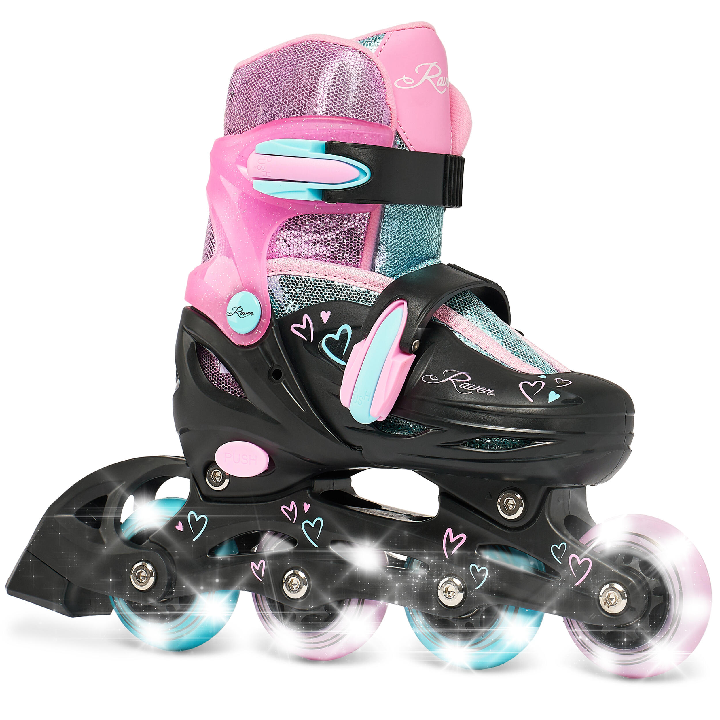 Rolki Regulowane Raven Loret Świecące Kółka LED