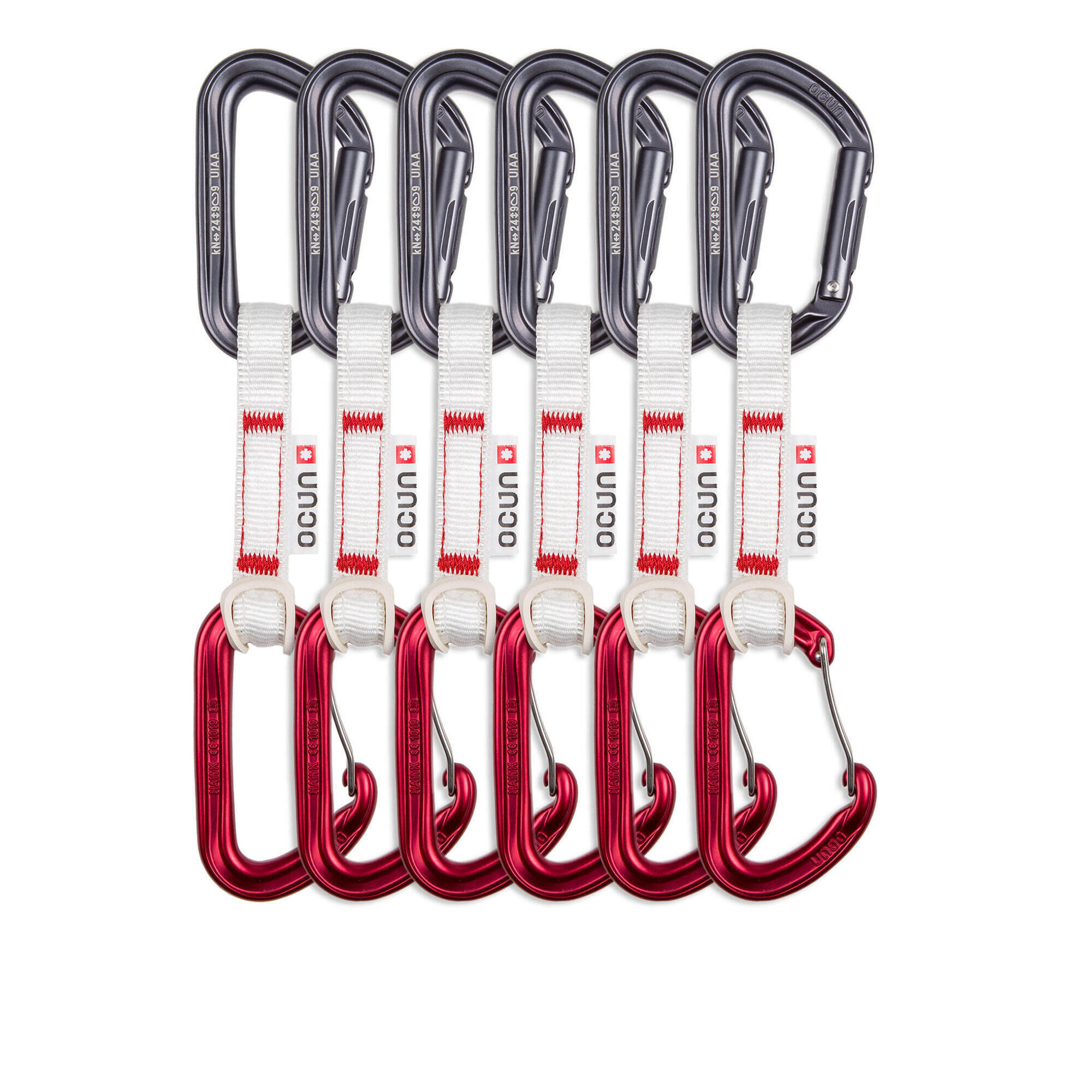 Ekspresy wspinaczkowe Ocun Hawk QD Combi Bio-Dyn-Ring 15 mm 10 cm 6-pack - red
