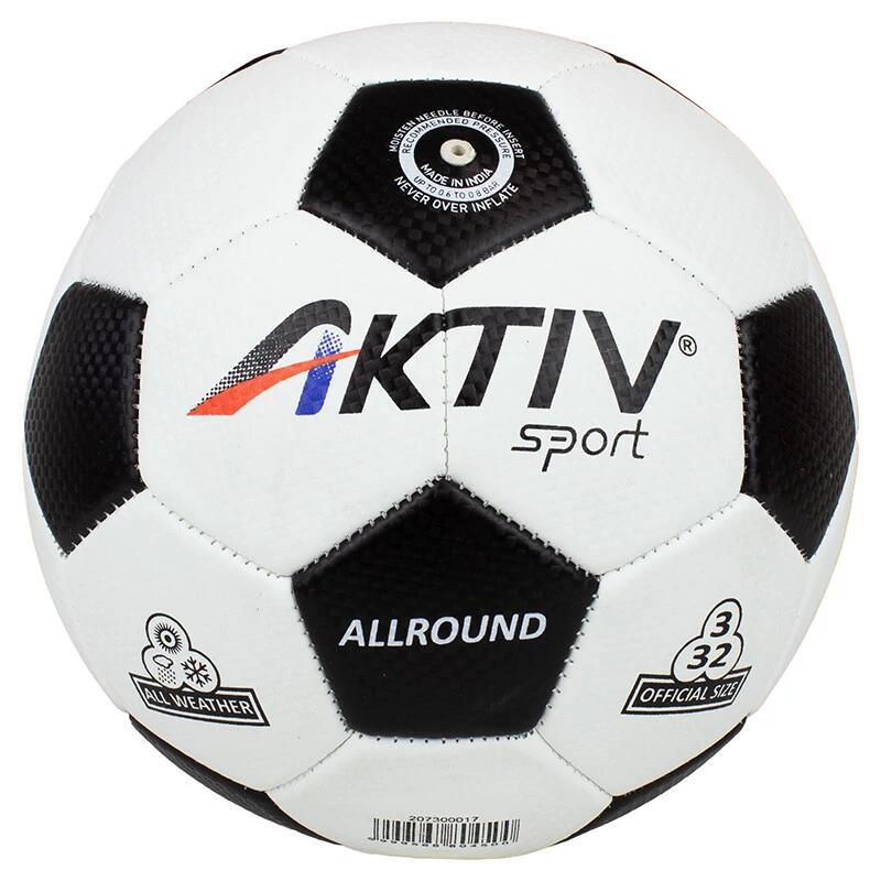 Piłka nożna Aktivsport ALLROUND biało-czarna, rozmiar: 3.
