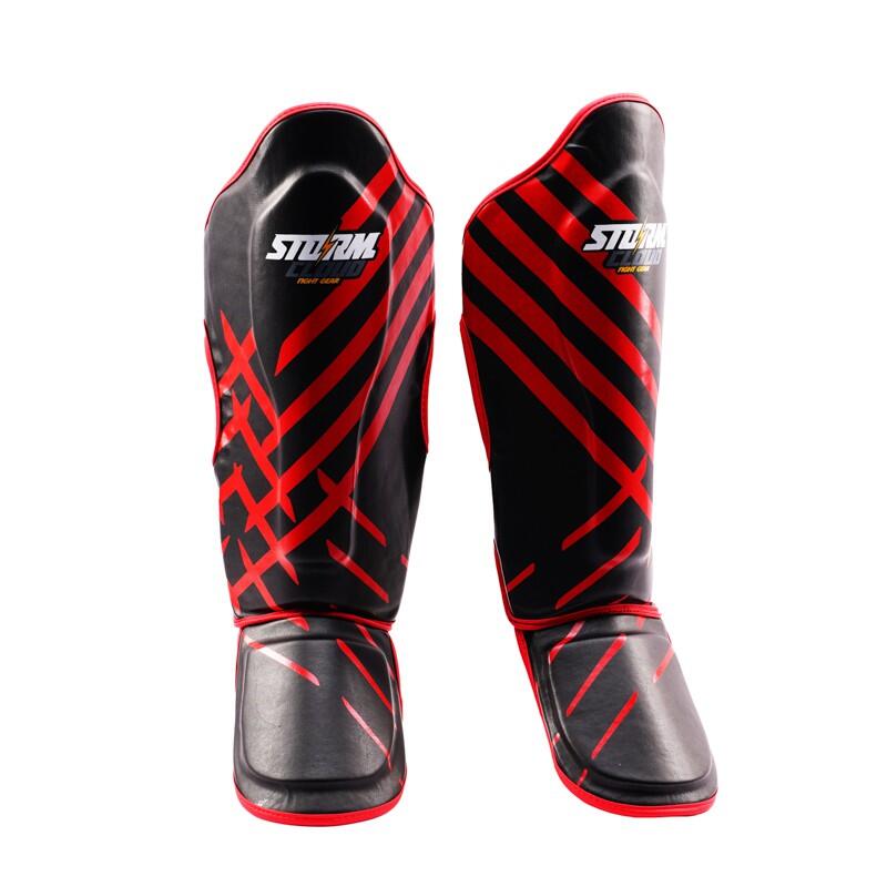Ochraniacze na piszczele StormCloud Lynx Czarno-Czerwone XL