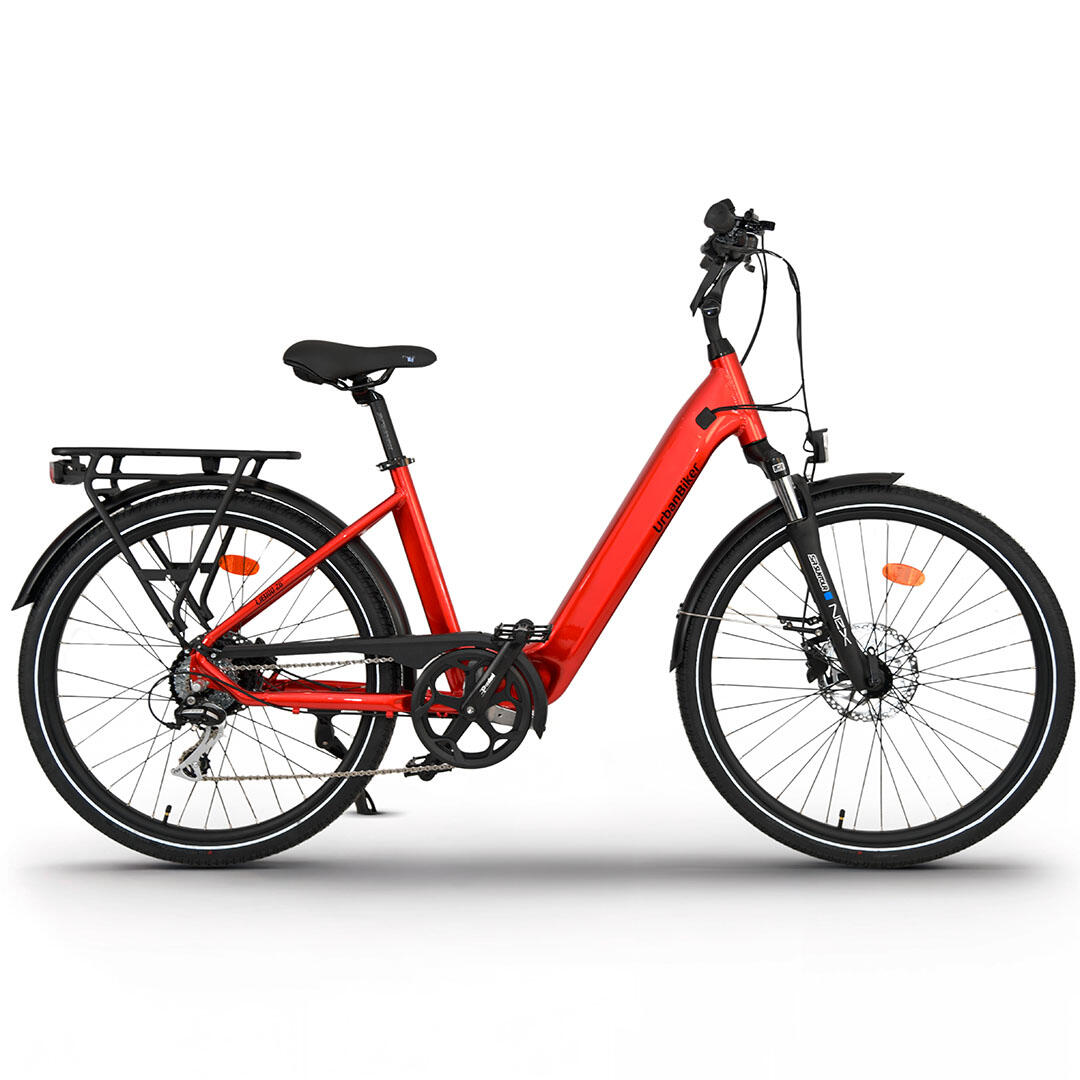 UB100 | Ebike miejski | Zasięg do 140 km | Czerwony | 26"