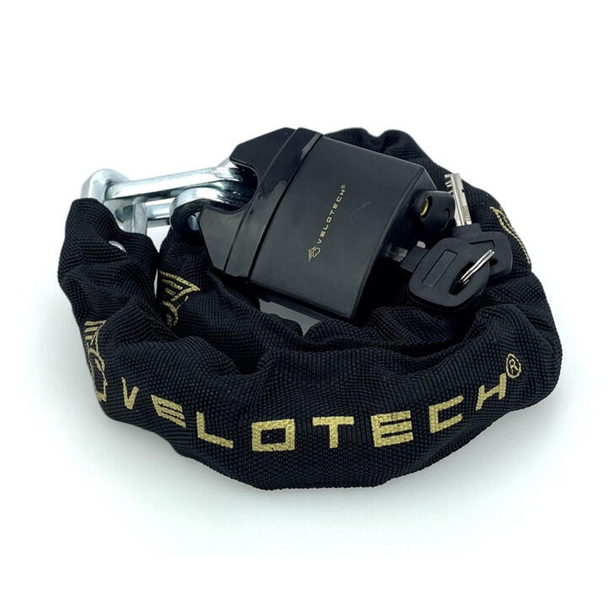 Zamek rowerowy łańcuchowy Velotech 0,8x90 cm czarny