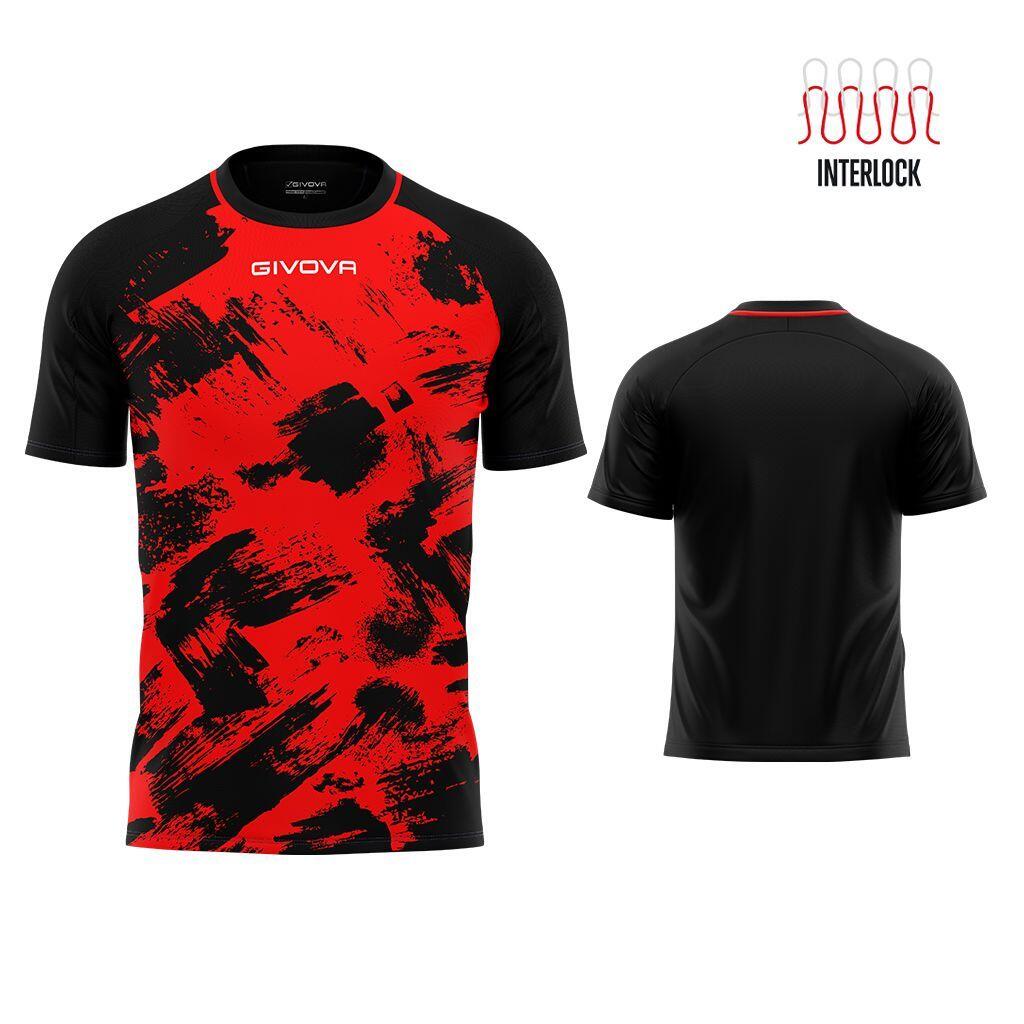 Givova Sport T-shirt Interlock Czerwono-Czarny XL Mężczyźni