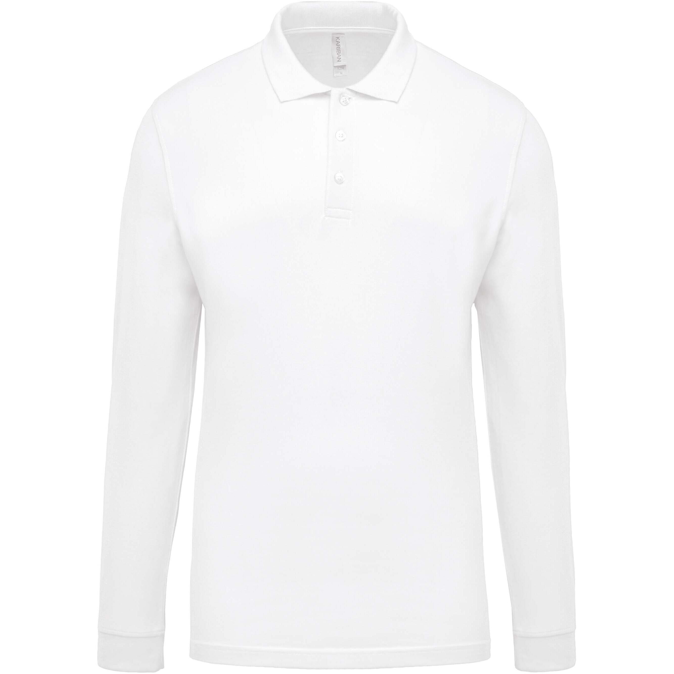 Koszulka polo z długim rękawem Kariban blanc