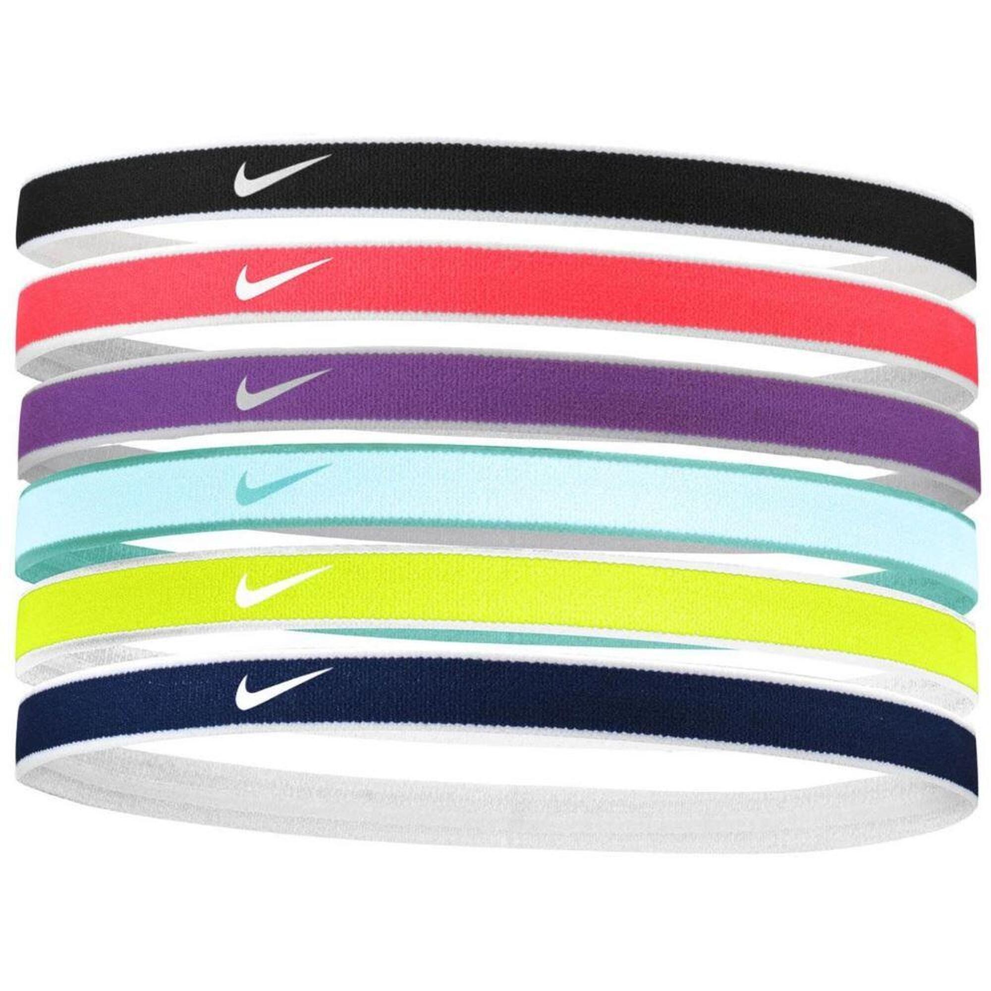 Nike Swoosh opaski na głowę 6-pack biały/czarny.