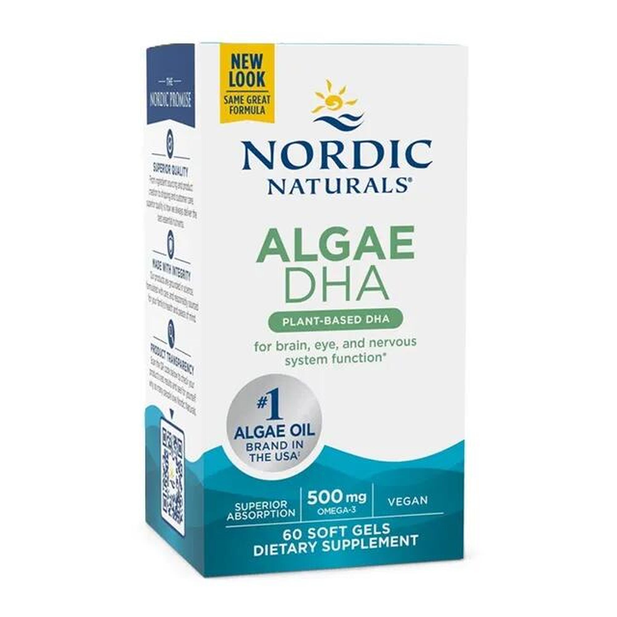 Wegańskie Kwasy DHA Algae DHA 500mg Nordic Naturals 60 kapsułek