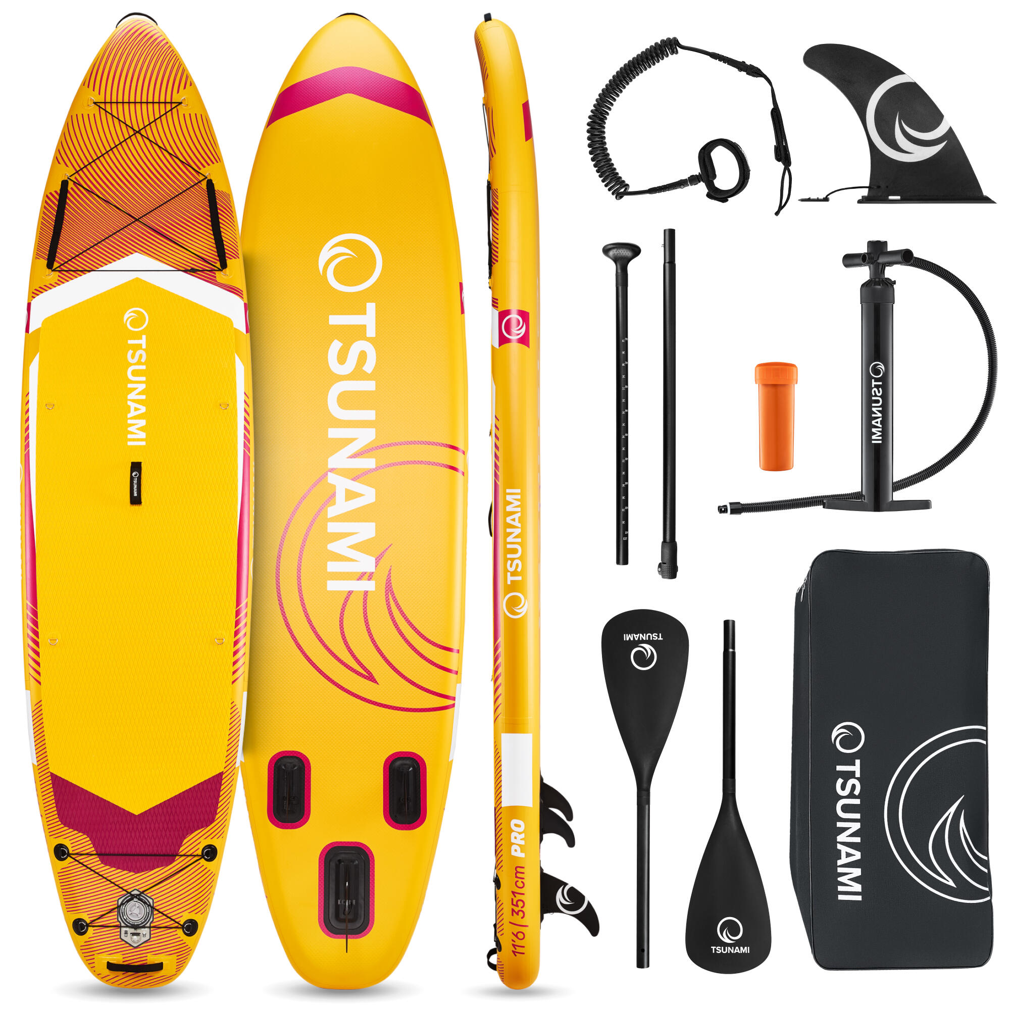 Deska SUP PRO stand up paddle pompowana do pływania all-round TSUNAMI T11 350 cm