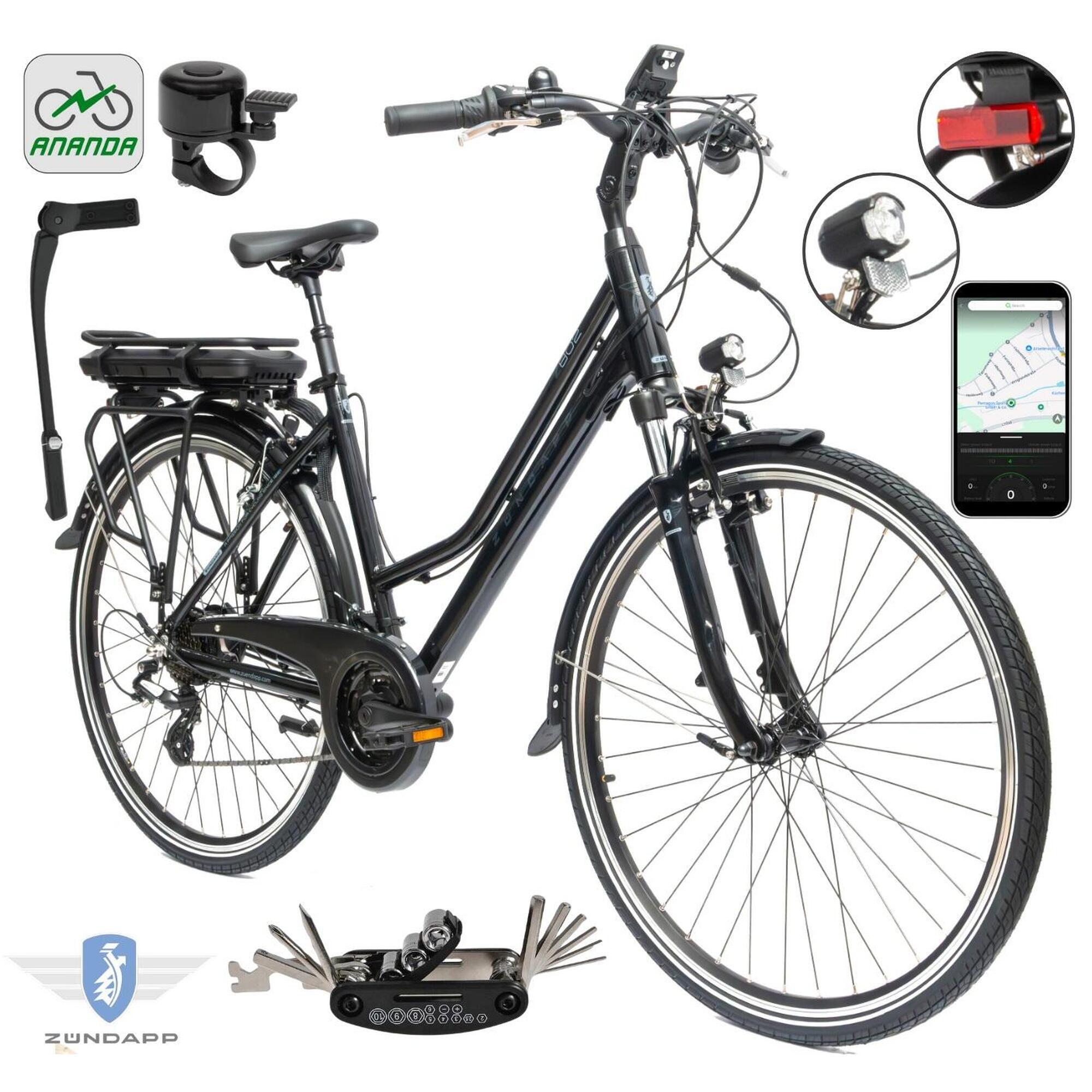 Rower Elektryczny Damski Trekkingowy 28" SHIMANO Aplikacja 2025 LCD 250 W