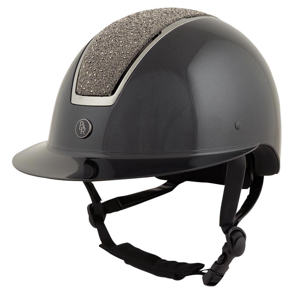 Kask jeździecki z daszkiem polo BR Equitation Omega Glamourous Glossy