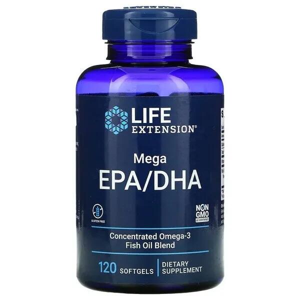 Mega EPA/DHA Life Extension 120 kapsułek miękkich