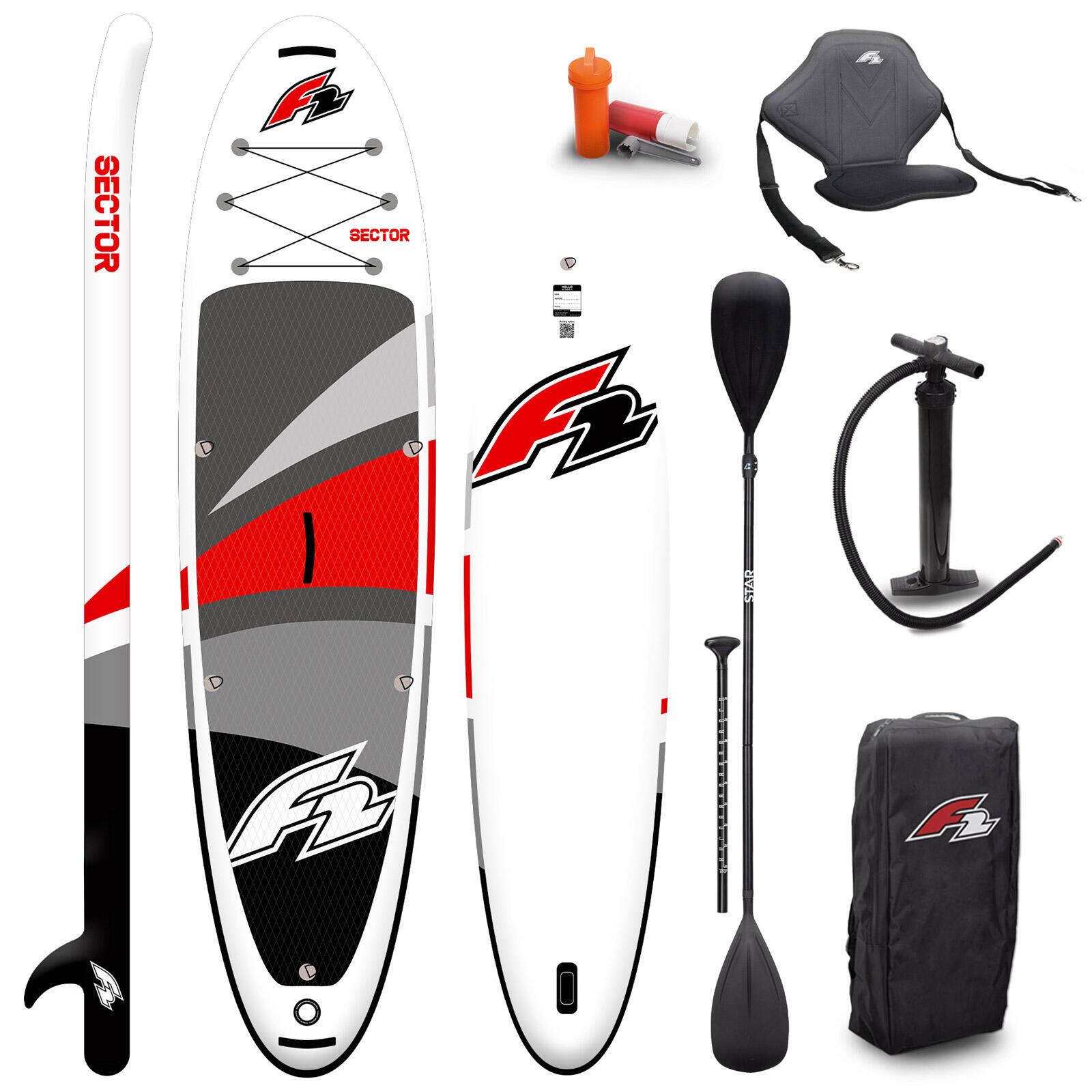 Deska pompowana SUP F2 Sector 10'5 Red uniwersalna i wszechstronna