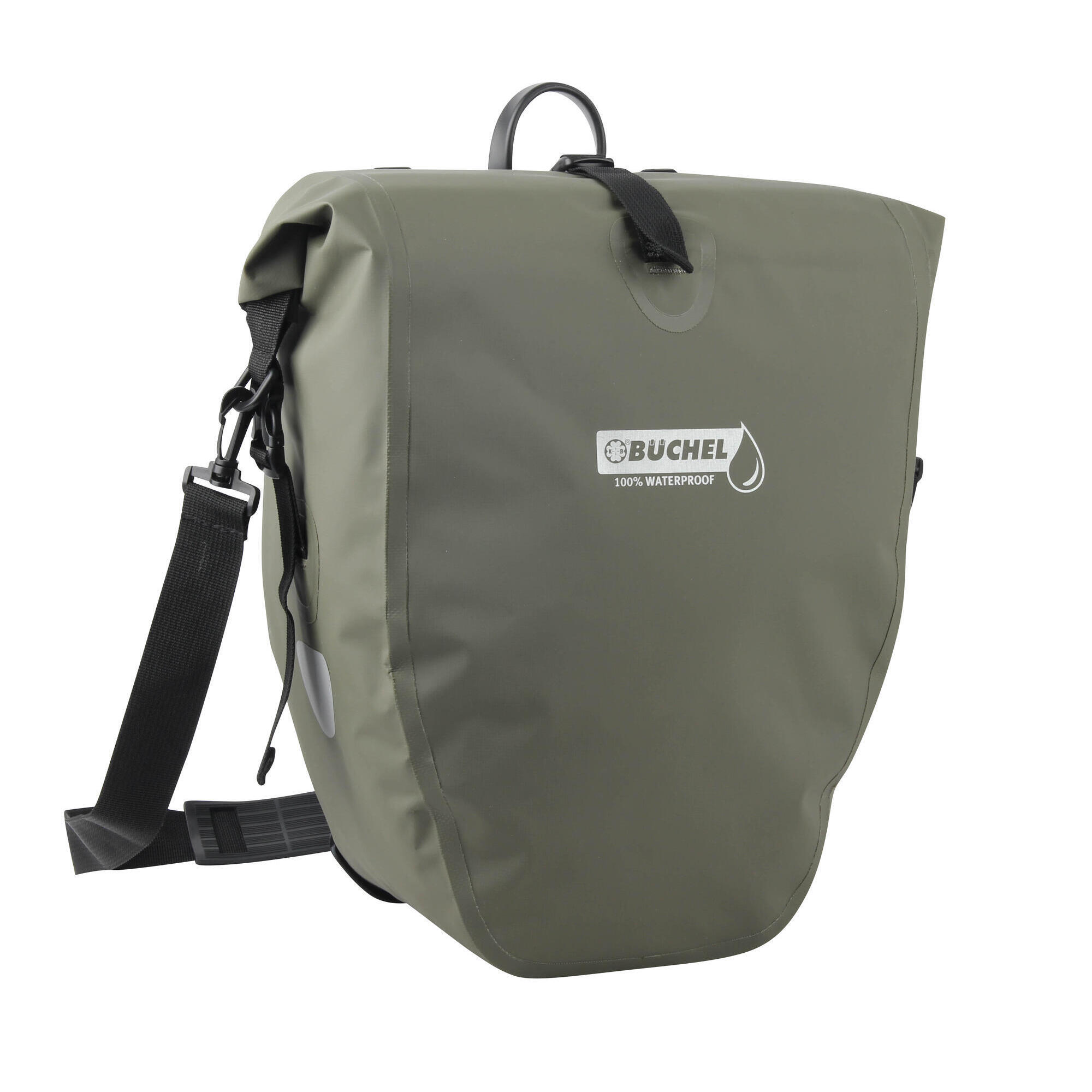 Pojedyncza Torba Rowerowa 100% Wodoodporna 25,4 Litra - Zielona