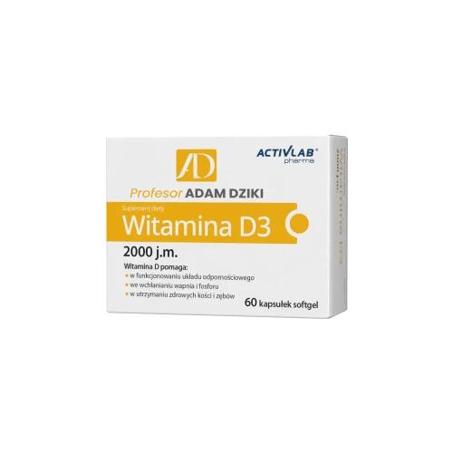 Wsparcie odporności i kości Witamina D3 2000 Prof. Adam Dziki Activlab Pharma