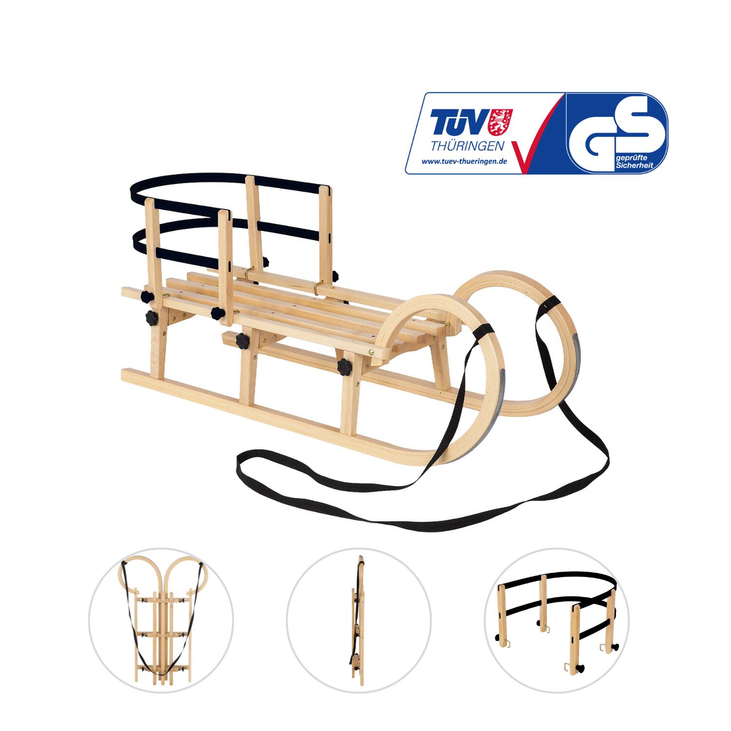 Sanki składane AD423/D110/AD303CZARN Zestaw z oparciem czarnym