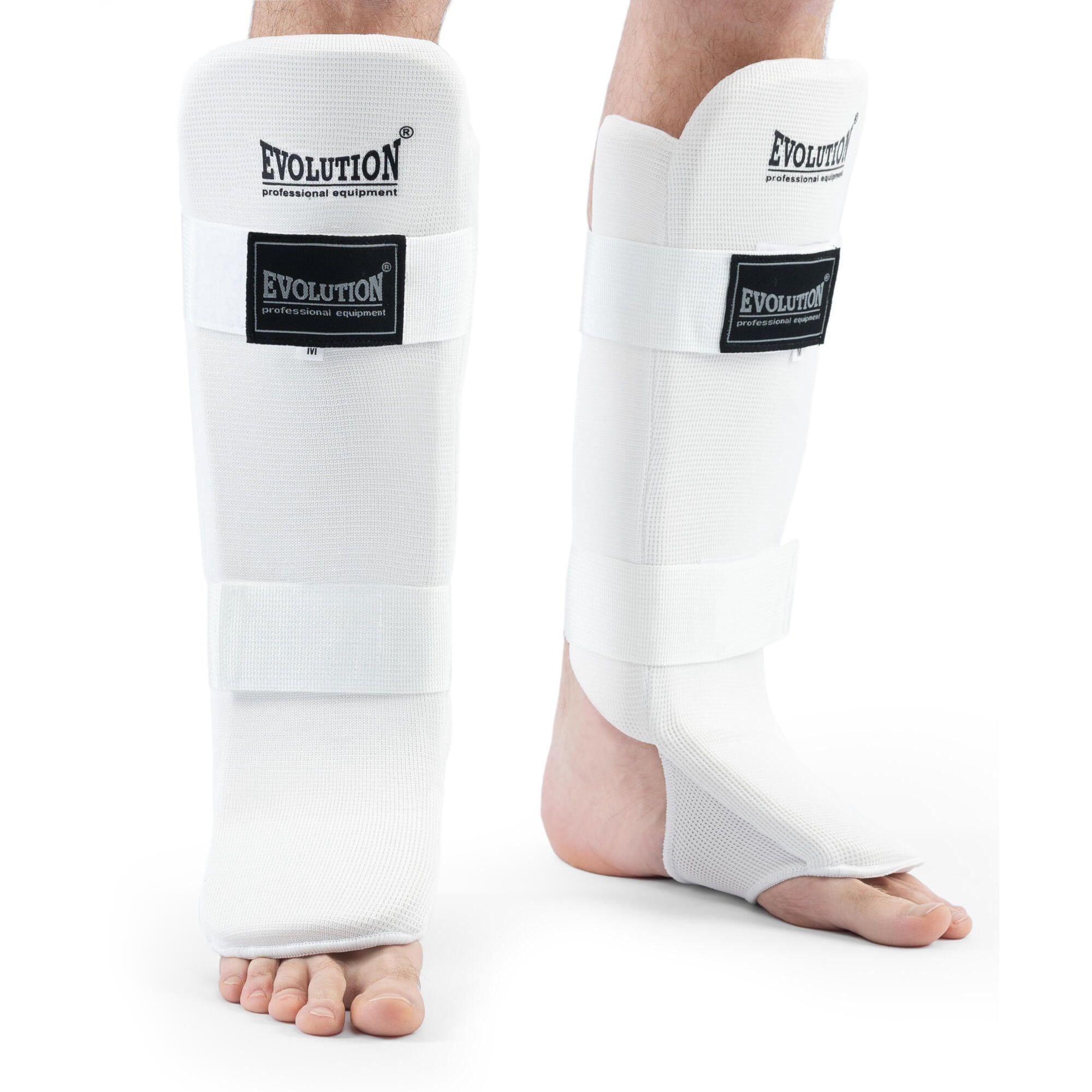 Ochraniacz na goleń elastyczny z ochroną stopy wzmocniony Evolution