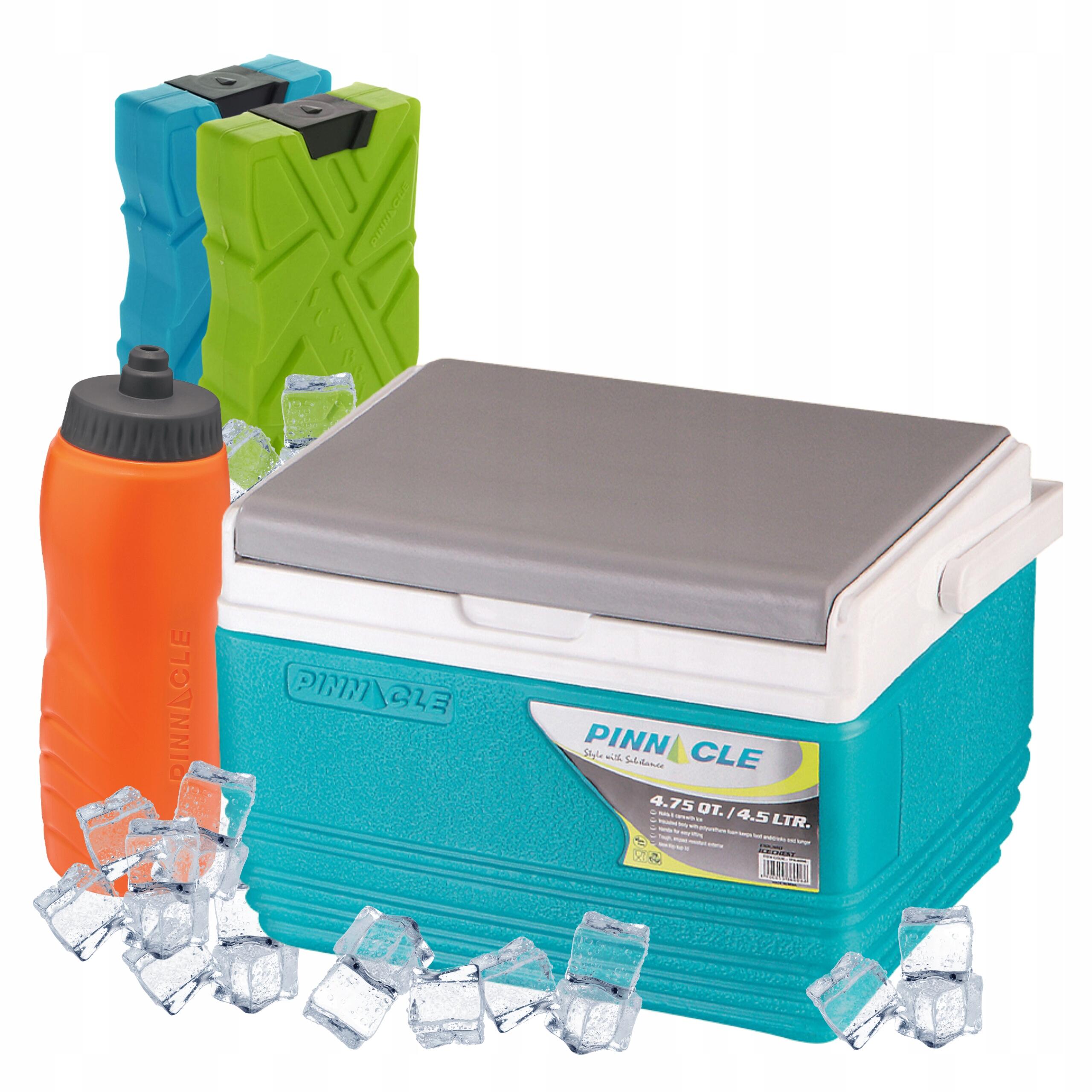 Lodówka Turystyczna 4,5L Pinnacle TPX 6006 turkusowa + 2 wkłady + Bidon