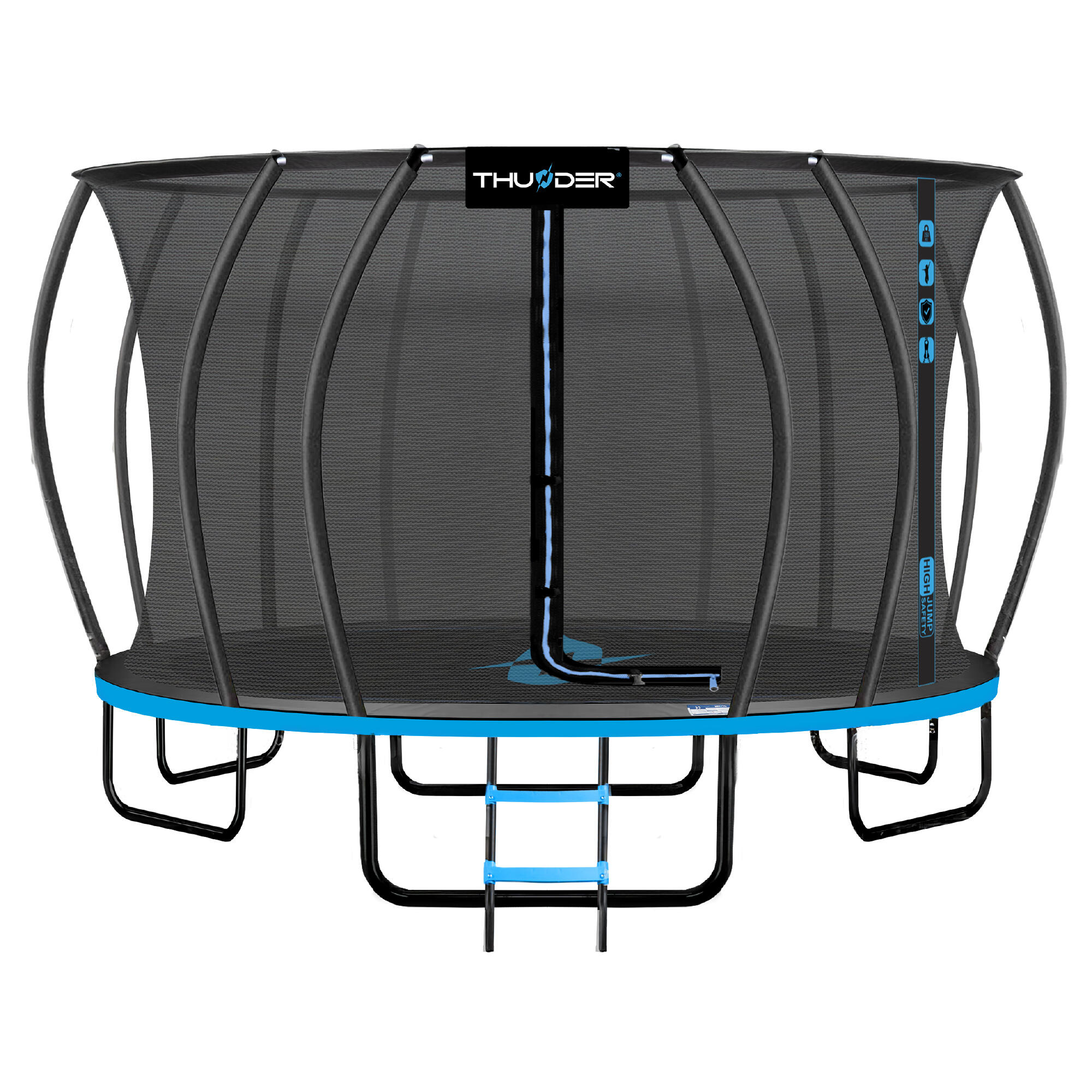 Trampolina ogrodowa dla dzieci z siatką THUNDER INSIDE-ULTRA 16FT 488CM BLUE