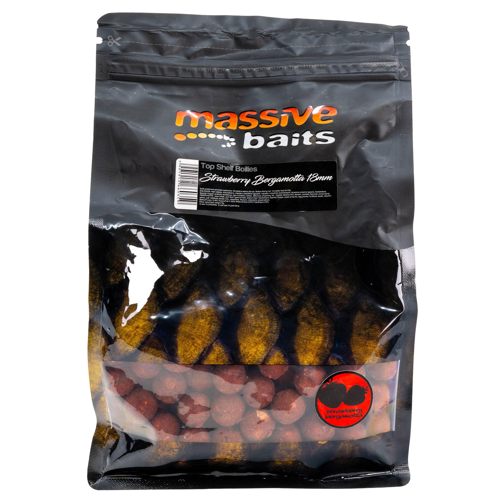 Kulki Massive Baits Top Shelf Strawberry Bergamot 18Mm 1Kg