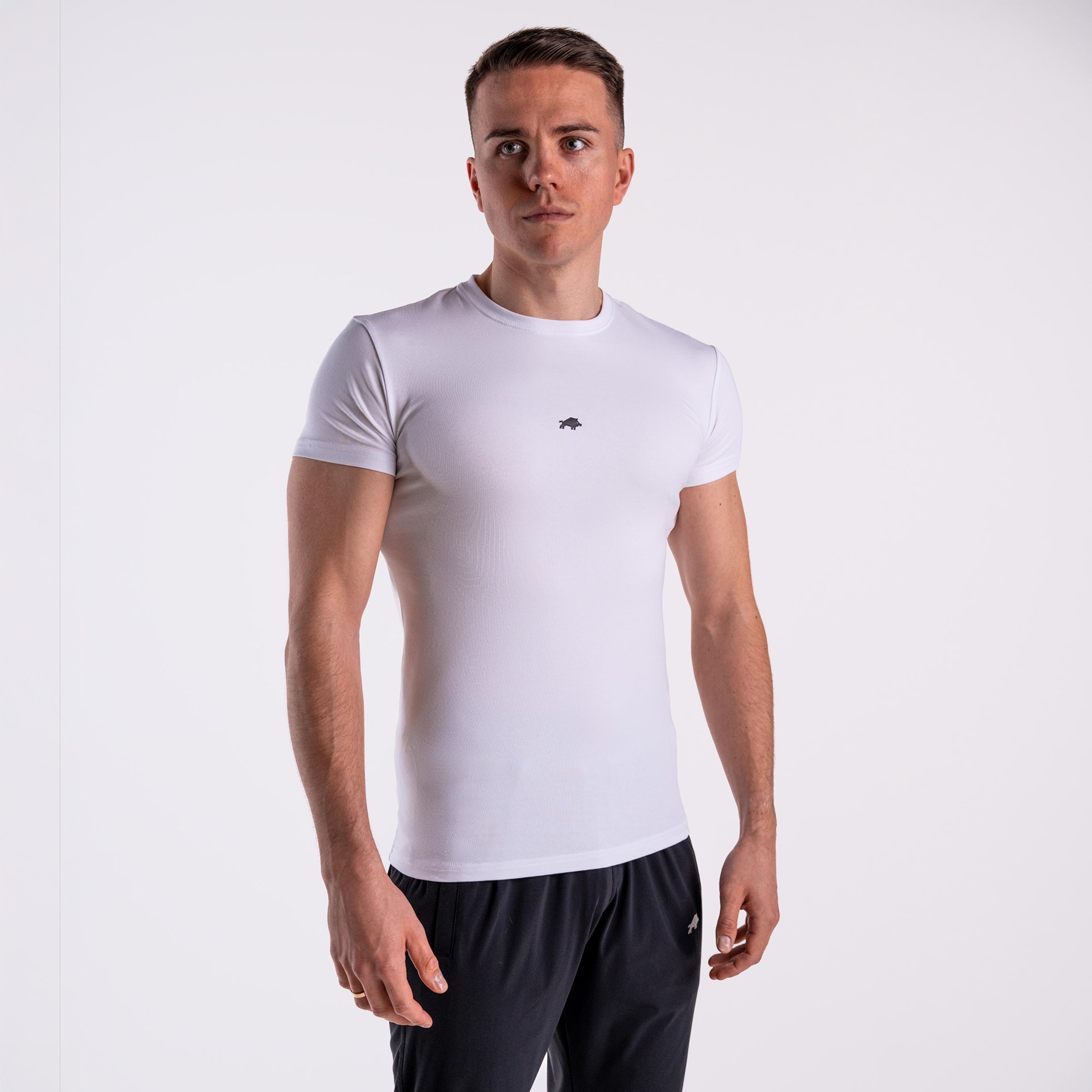 Koszulka slim basic DZIK® biała