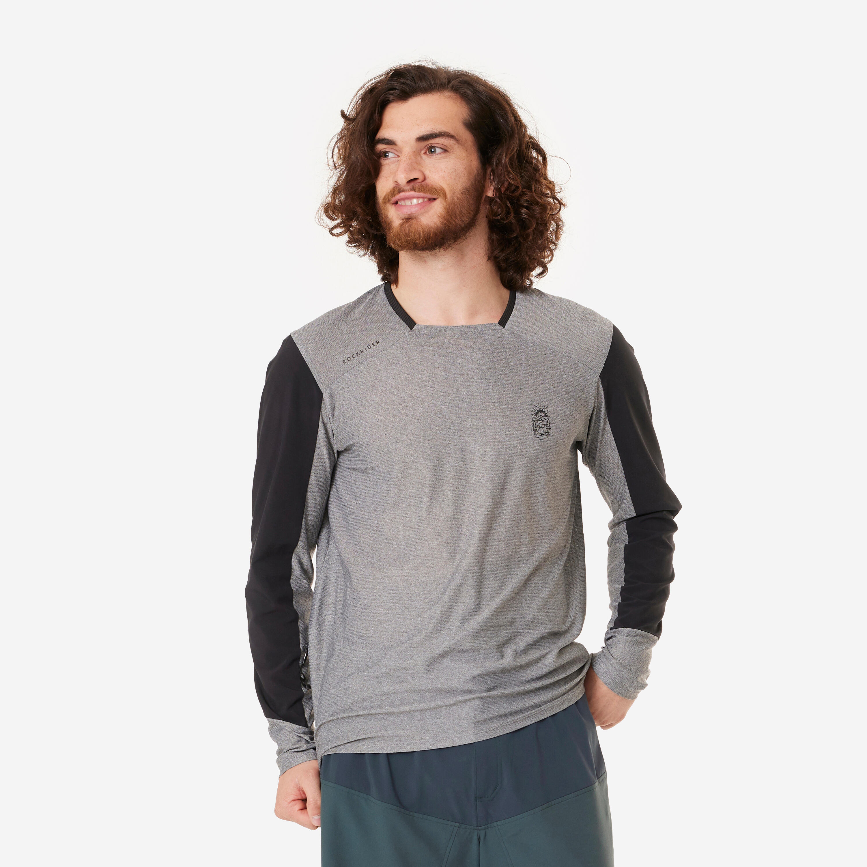 Koszulka rowerowa MTB Rockrider Expl 100 długi rękaw