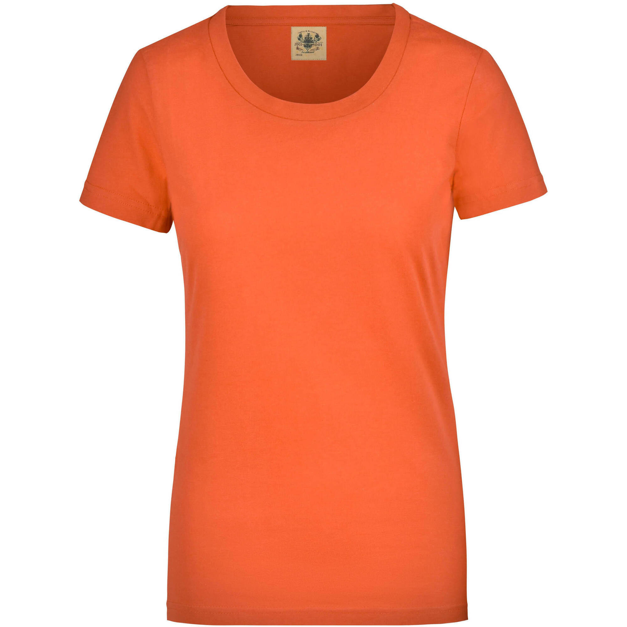 T-shirt damski Glemo fluo pomarańczowy, 100% bawełna, 160 g/m²
