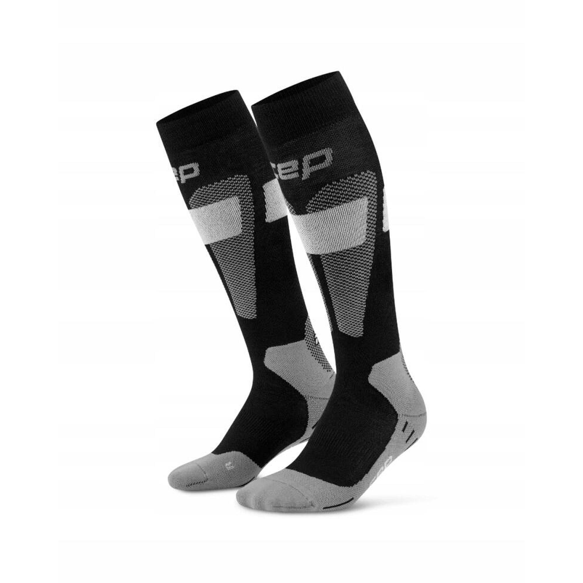 Damskie sportowe podkolanówki kompresyjne na zimę z wełną merino CEP