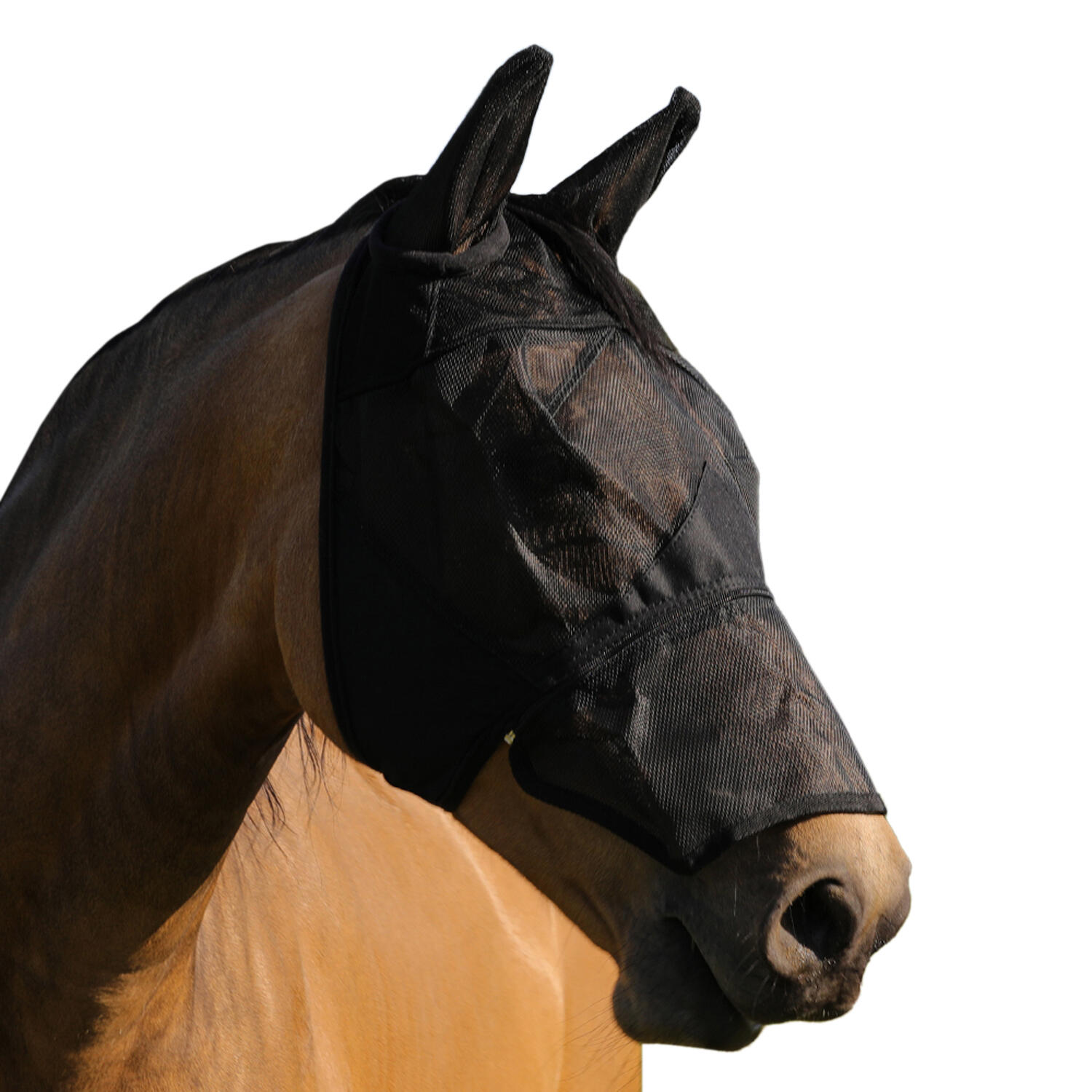 Maska na muchy z pvc z uszami, zapięciem na rzep i zamkiem błyskawicznym