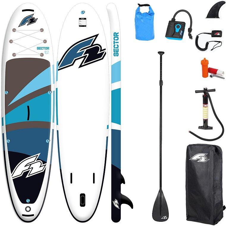 Deska SUP touring ADULT F2 SECTOR 12'2" BLUE z pompką elektryczną i torbą