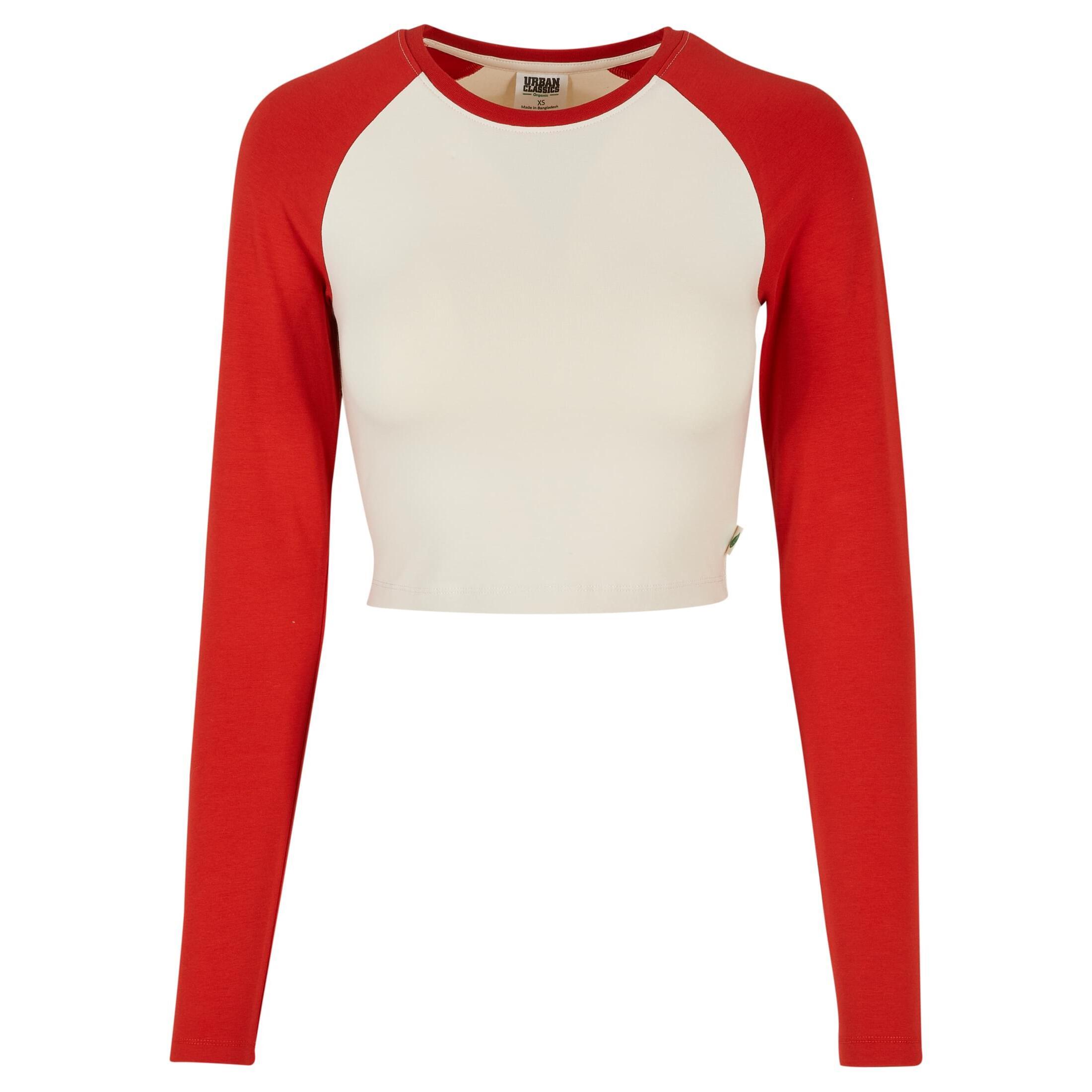 Damska ekologiczna koszulka crop z długim rękawem Urban Classics Retro Baseball