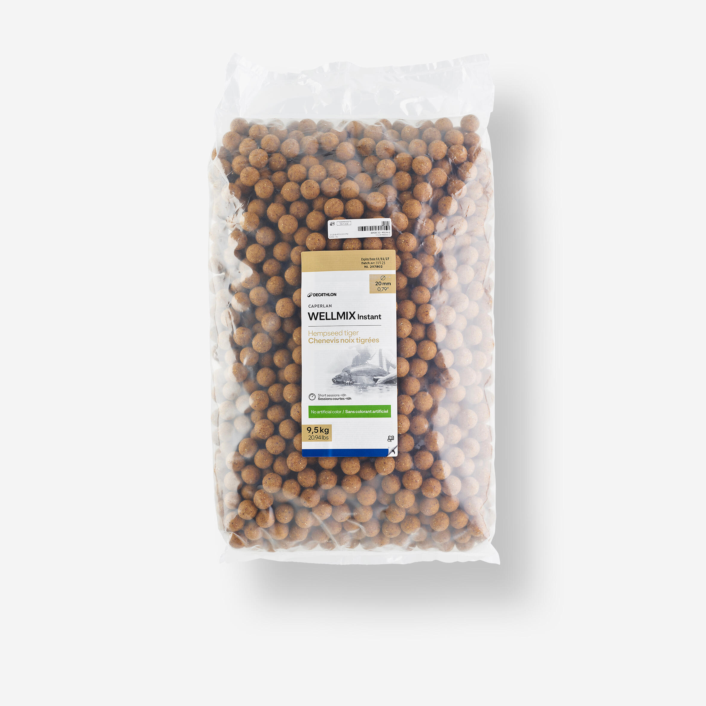 Kulki proteinowe Caperlan Wellmix Instant 20 mm 9,5 kg konopie-orzech tygrysi